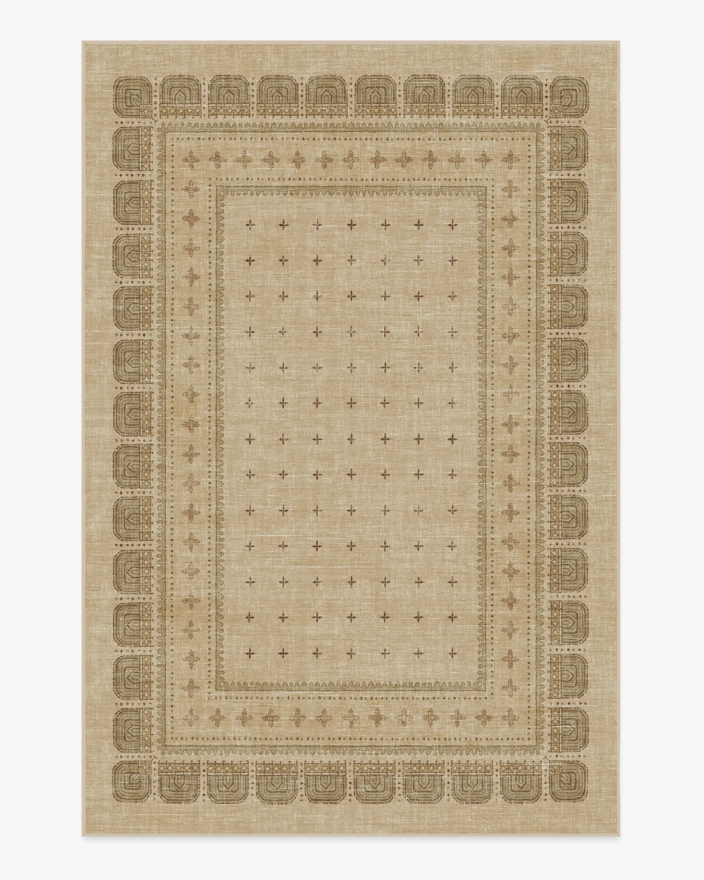 Machine Washable Area Rug - Tan, Flatwoven