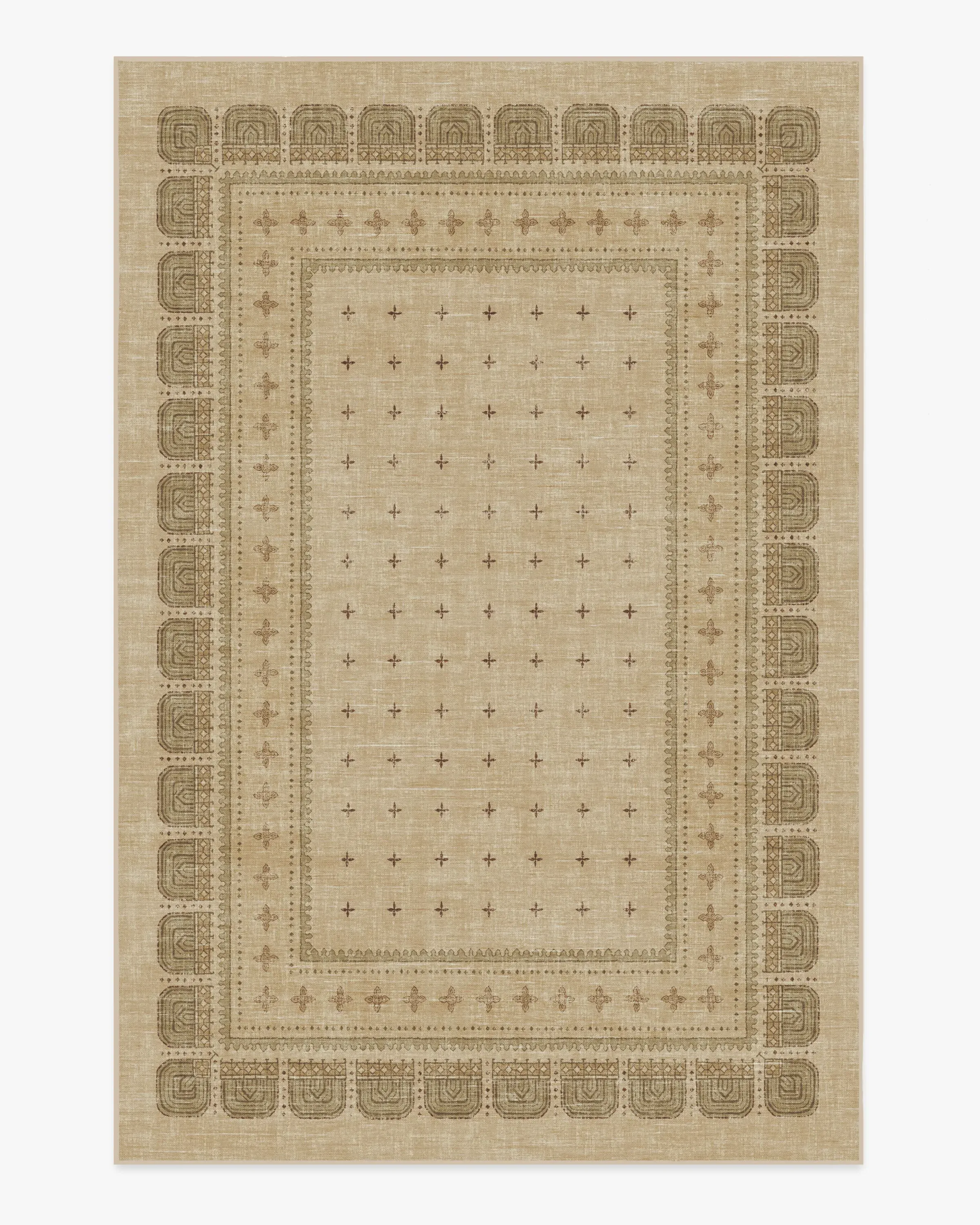 Machine Washable Area Rug - Tan, Flatwoven