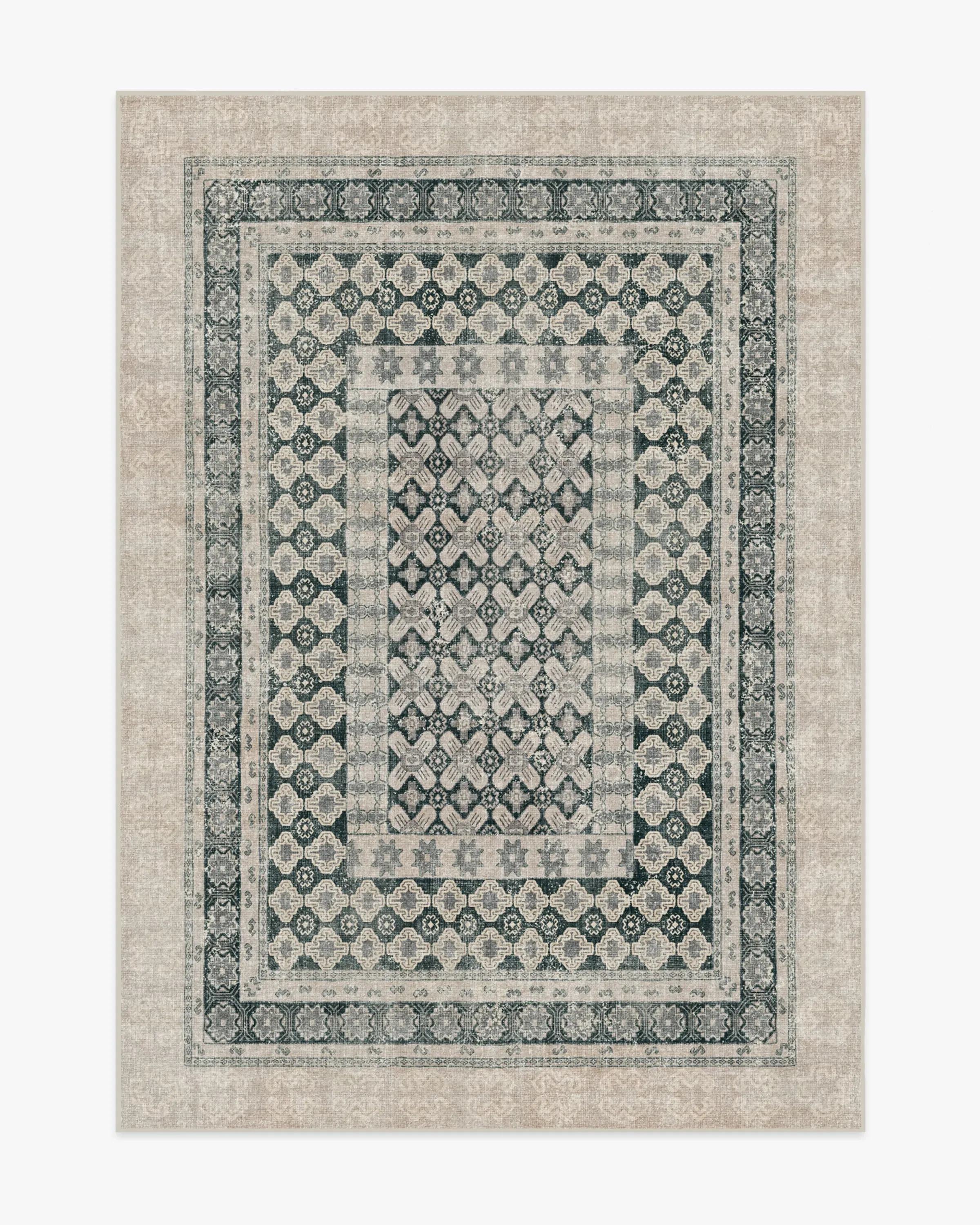 Machine Washable Area Rug - Taupe, Charcoal