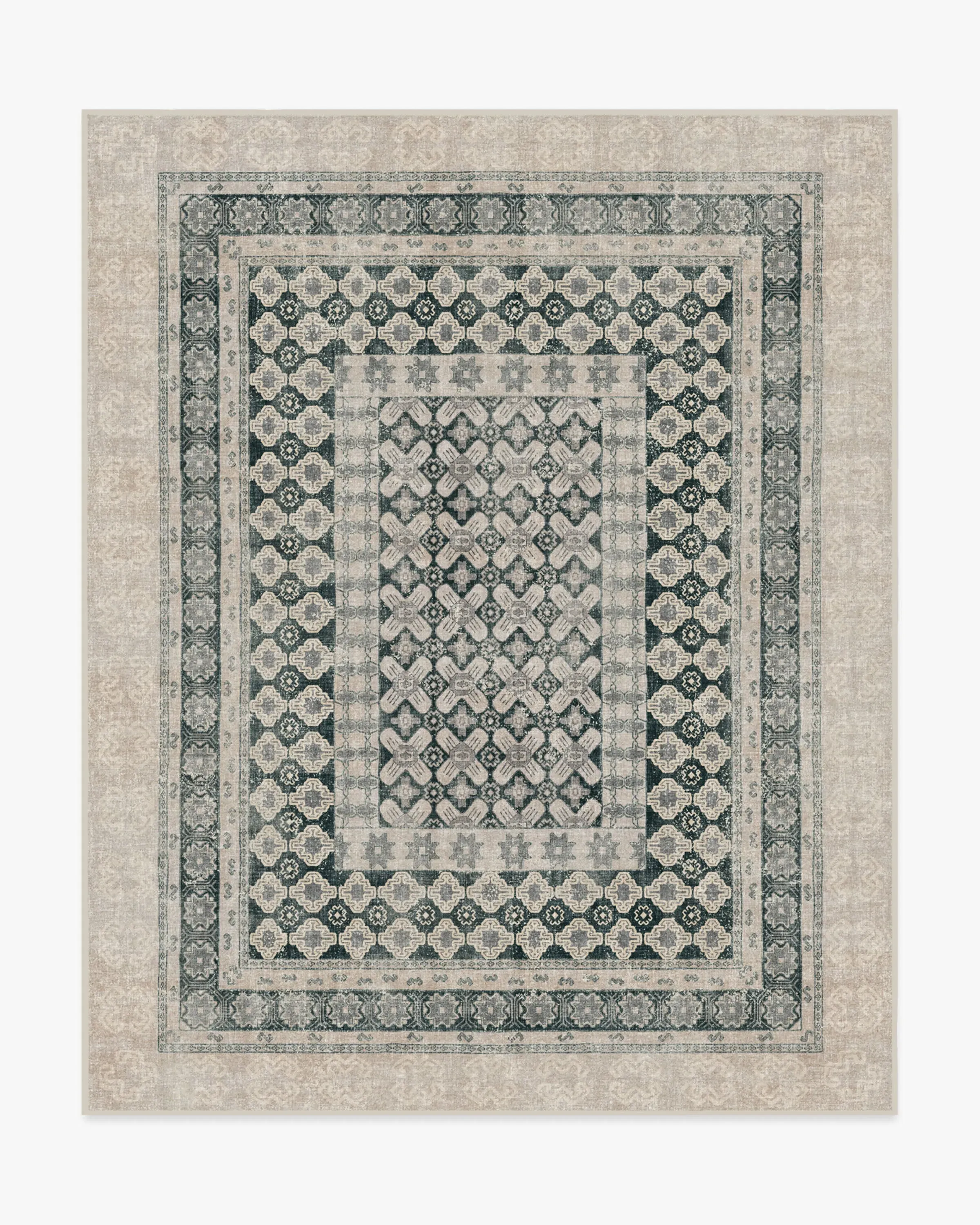Machine Washable Area Rug - Taupe, Charcoal