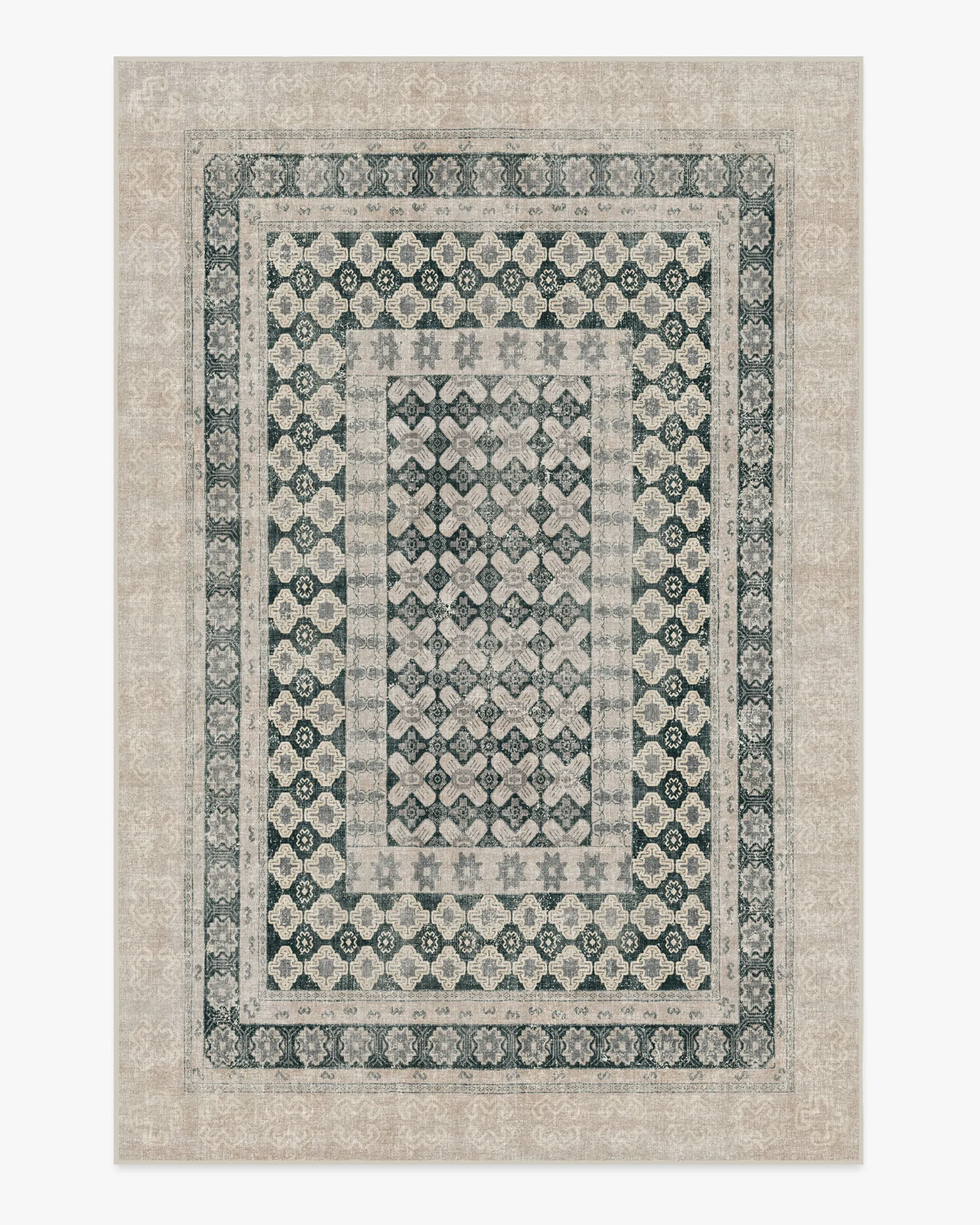 Machine Washable Area Rug - Taupe, Charcoal