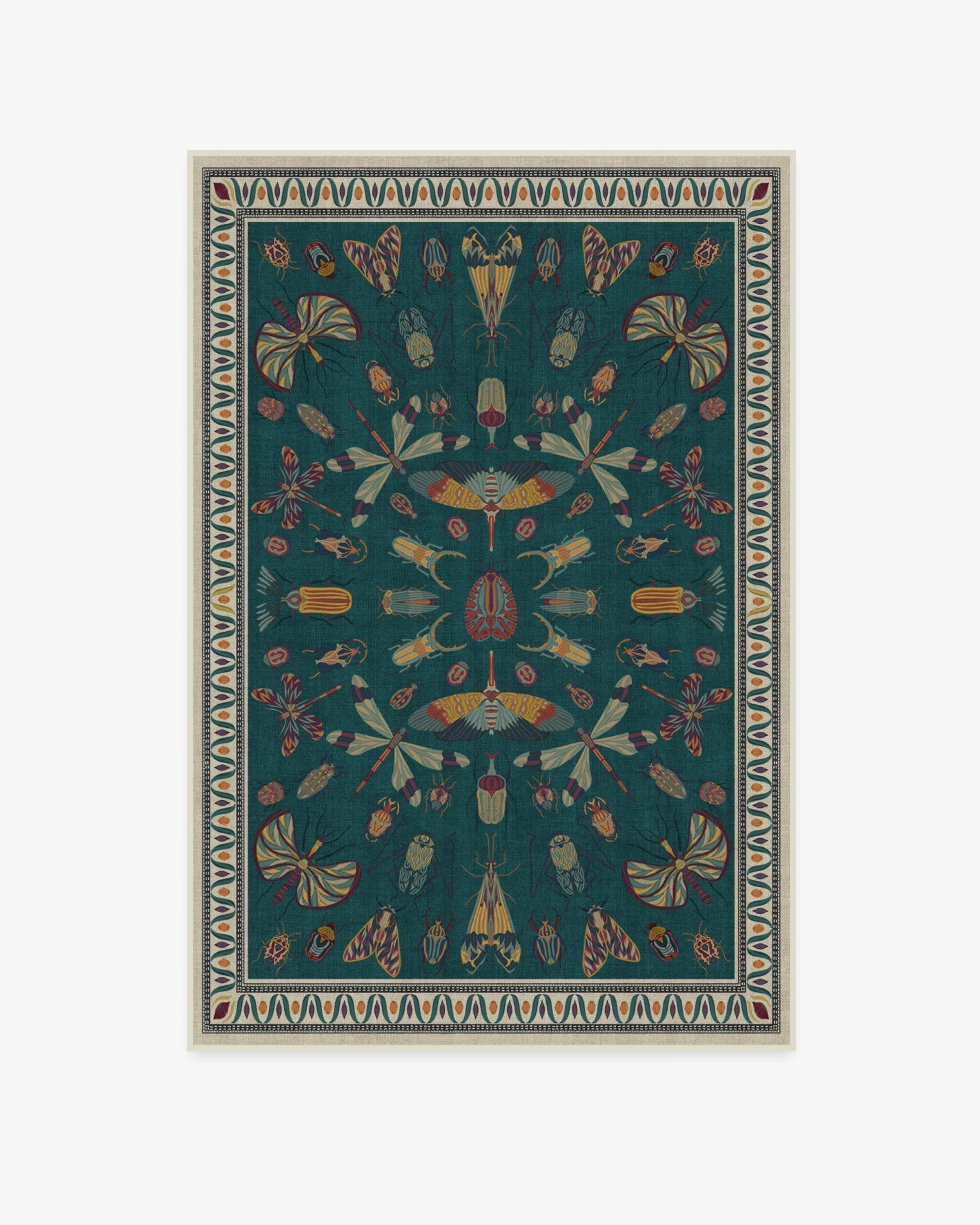 Machine Washable Area Rug - Teal, Chenille