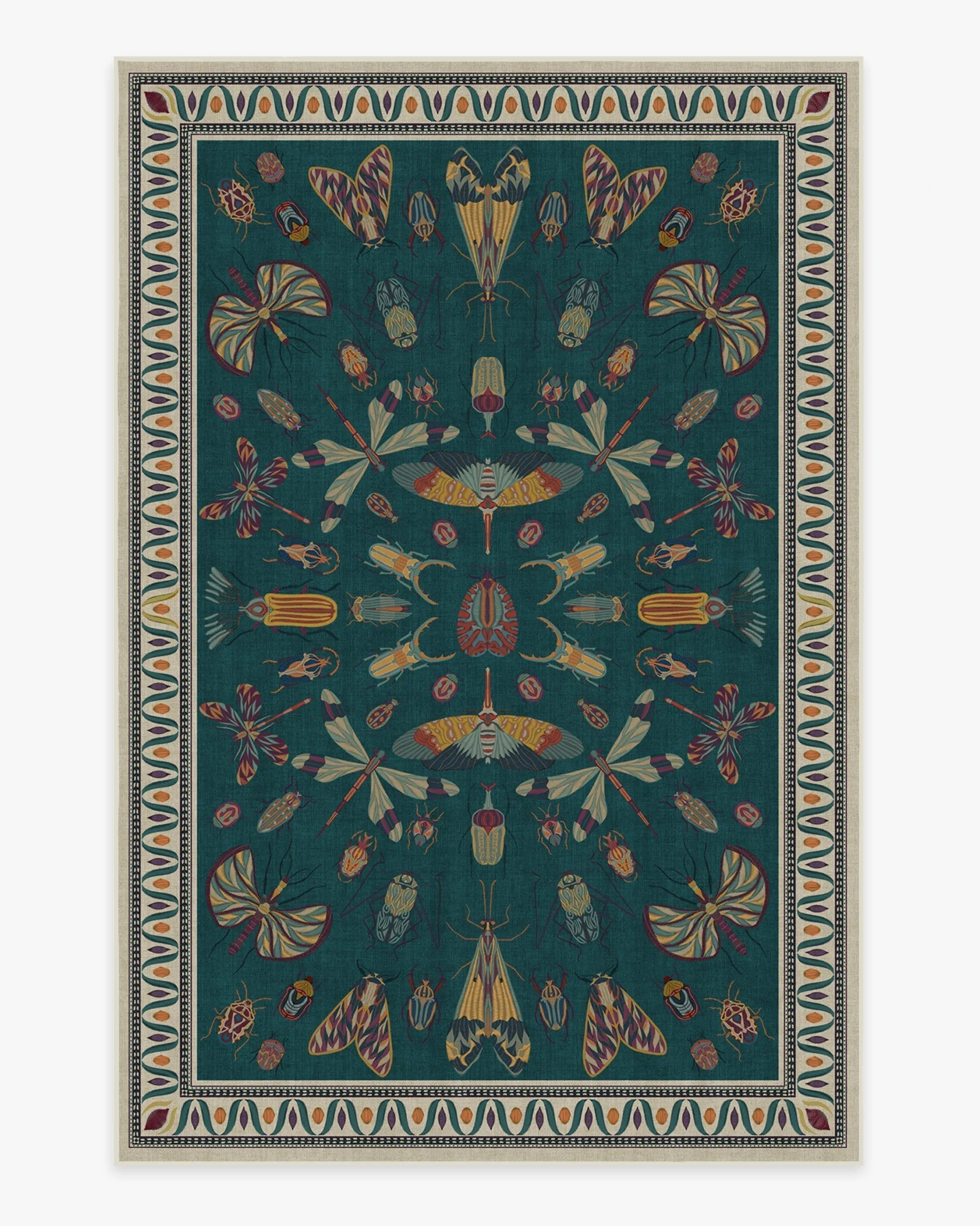 Machine Washable Area Rug - Teal, Chenille