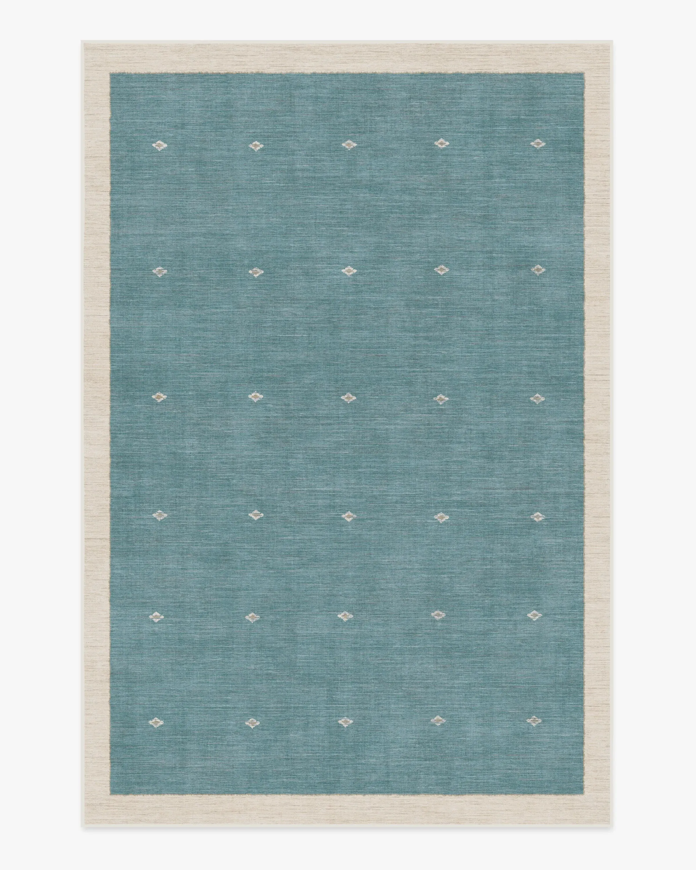 Machine Washable Area Rug - Teal, Flatwoven