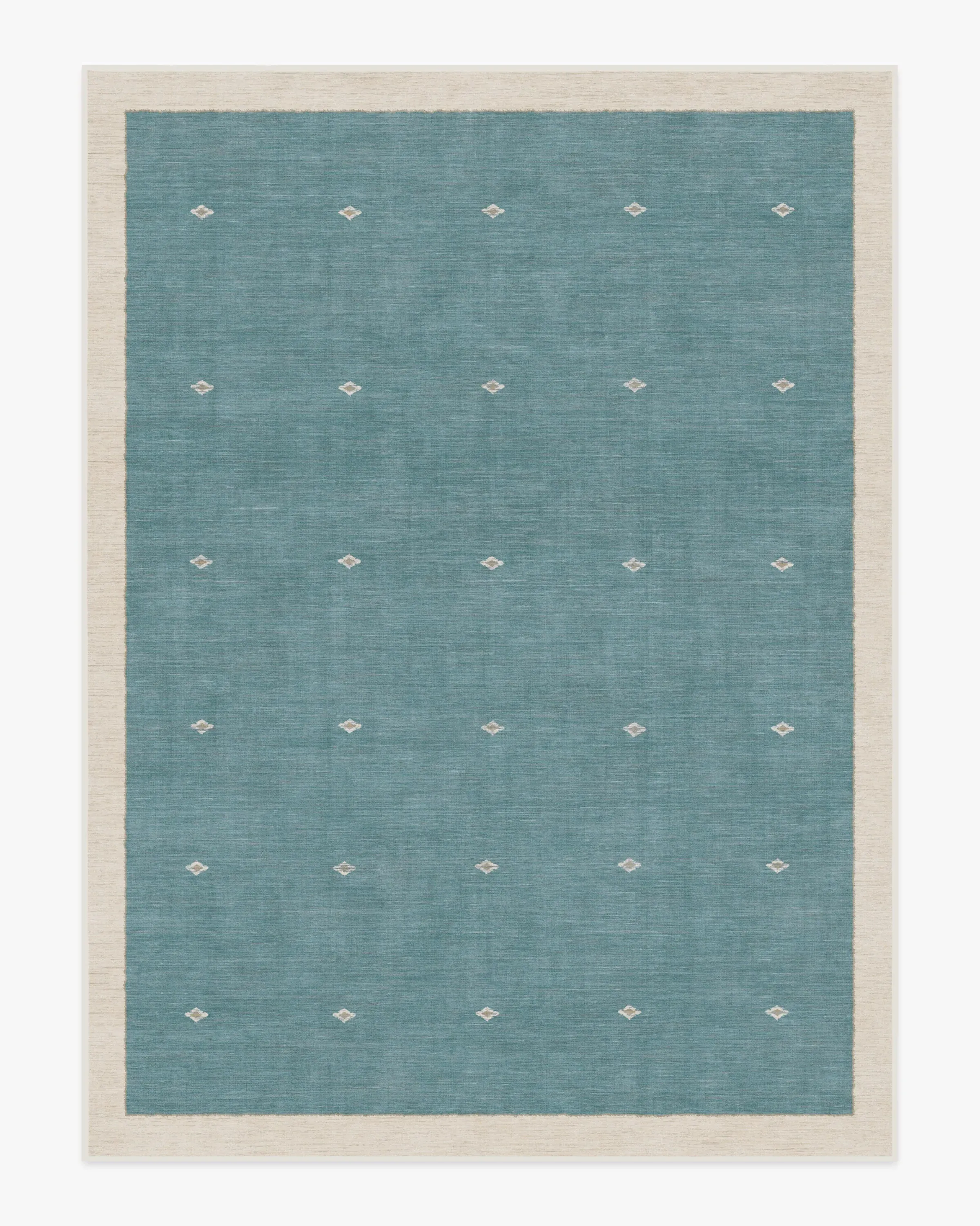 Machine Washable Area Rug - Teal, Flatwoven