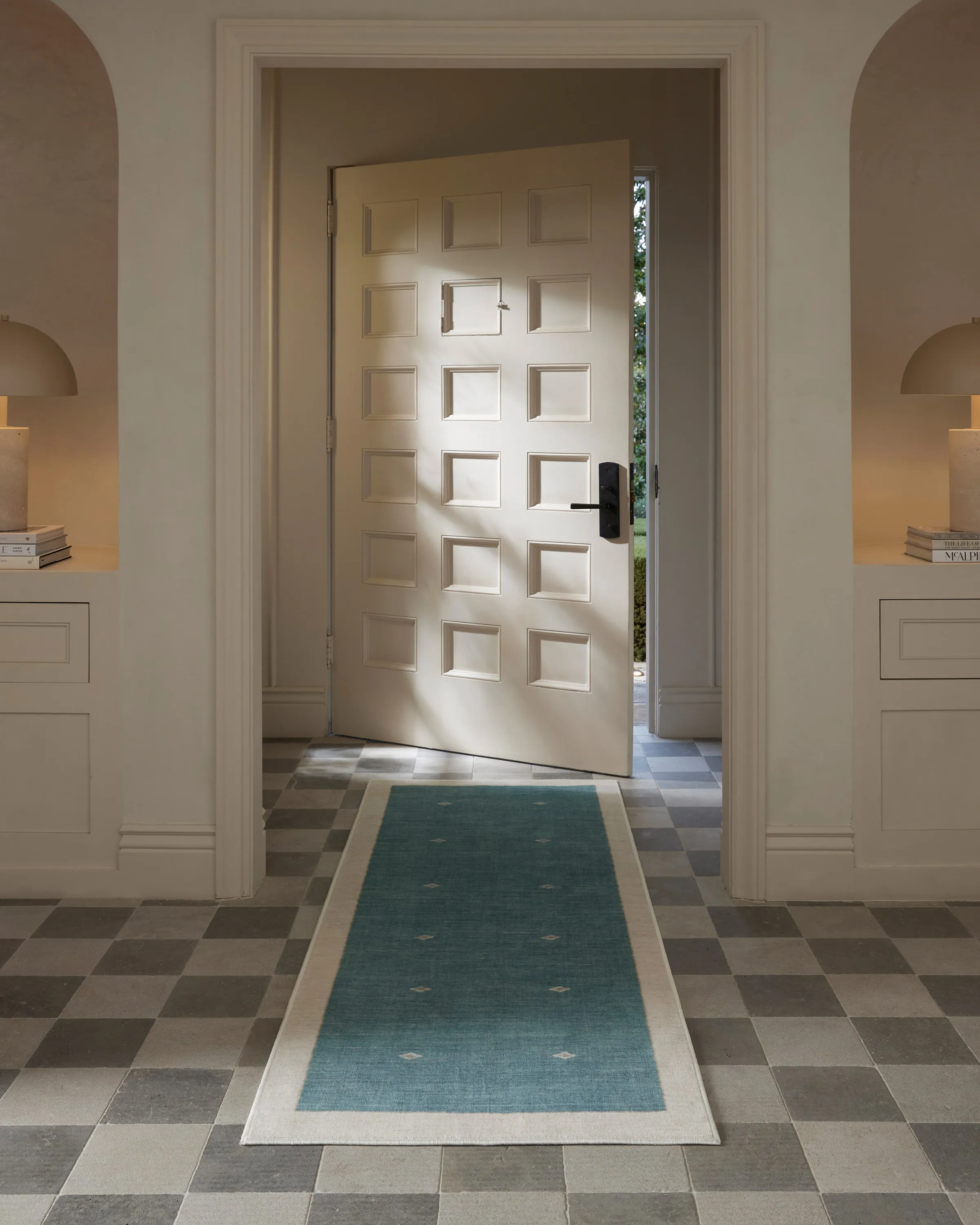 Machine Washable Area Rug - Teal, Flatwoven
