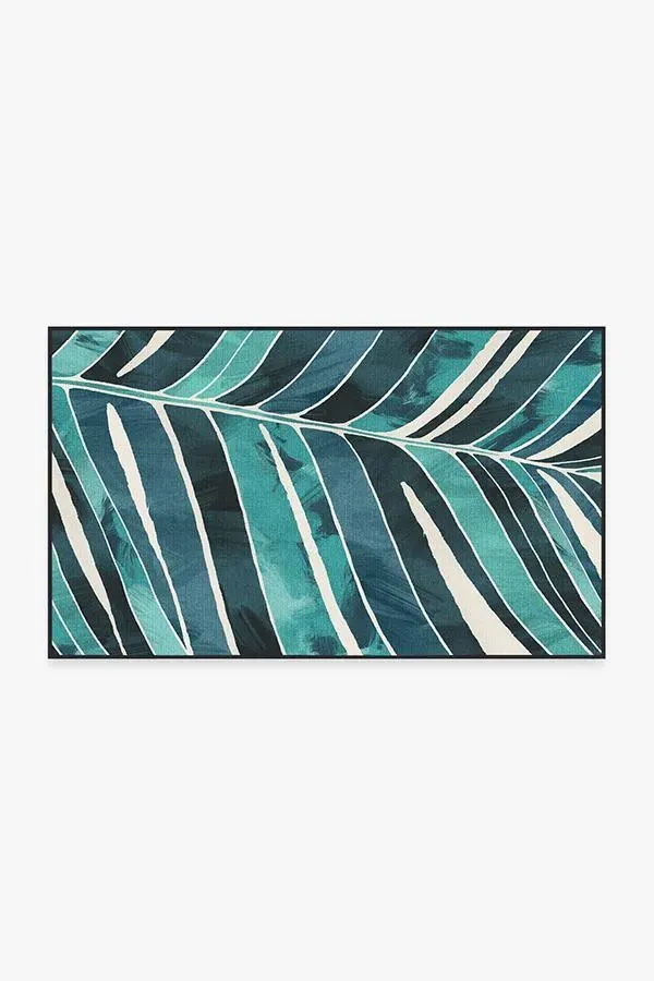 Machine Washable Area Rug - Teal image
