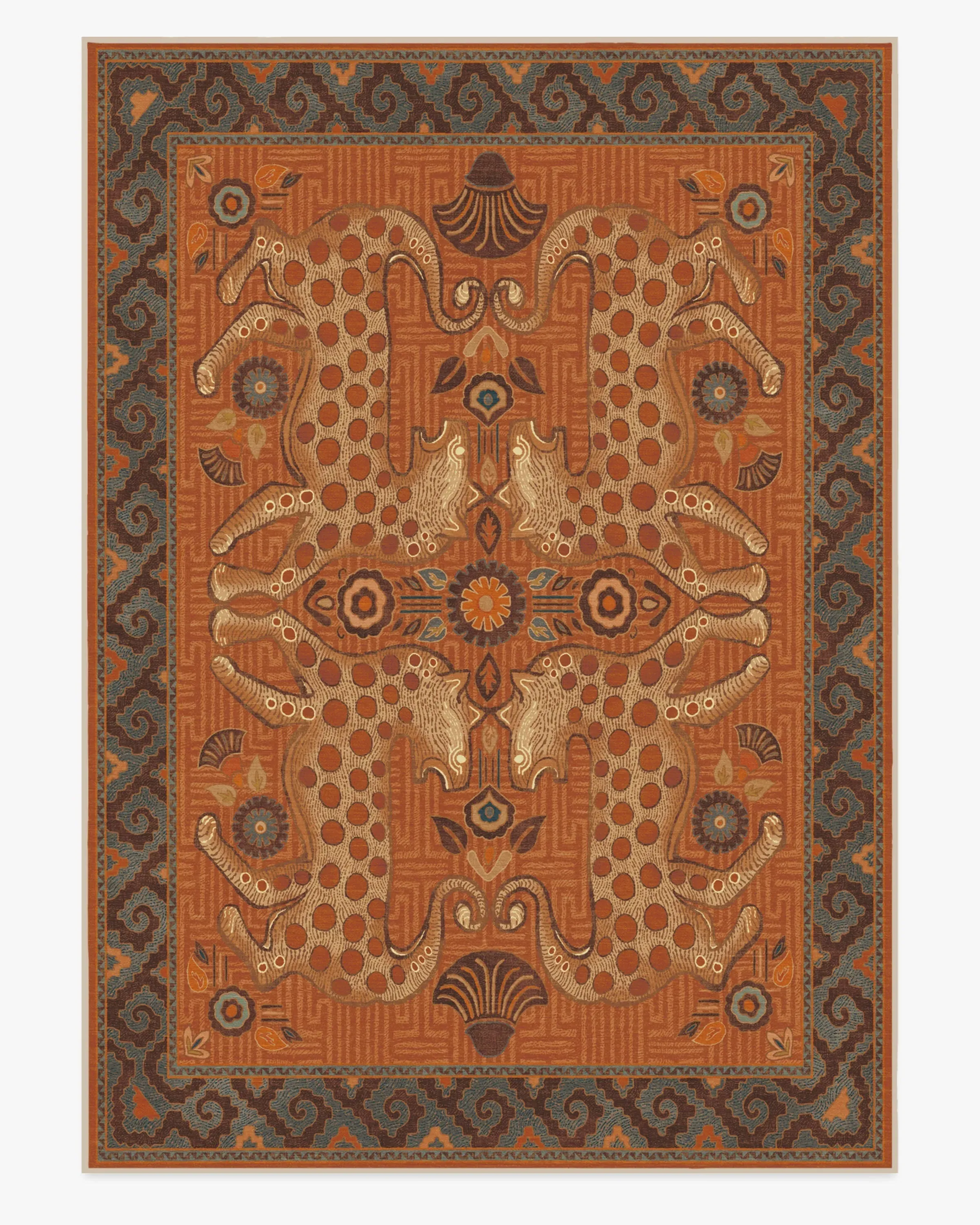 Machine Washable Area Rug - Terracotta