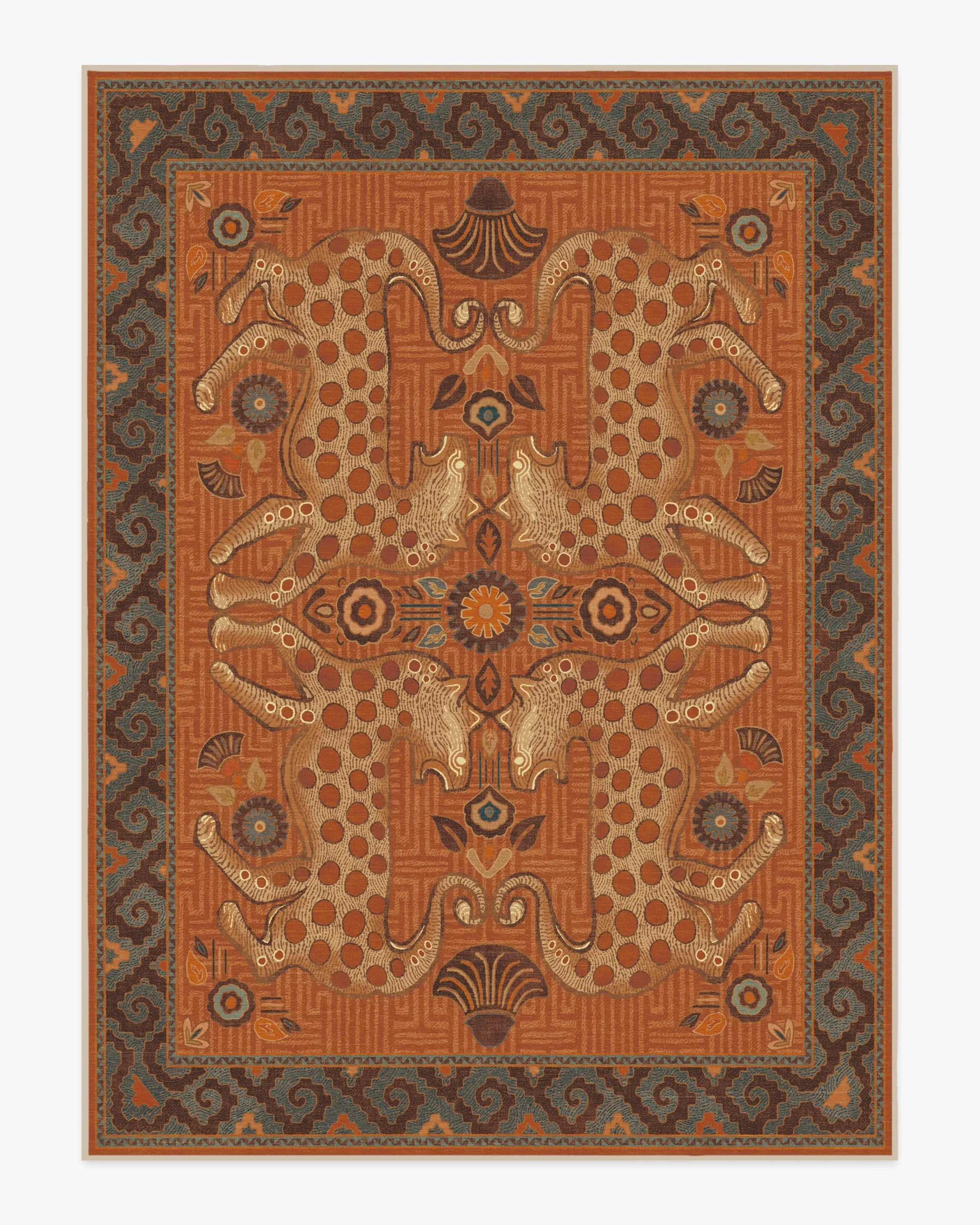 Machine Washable Area Rug - Terracotta