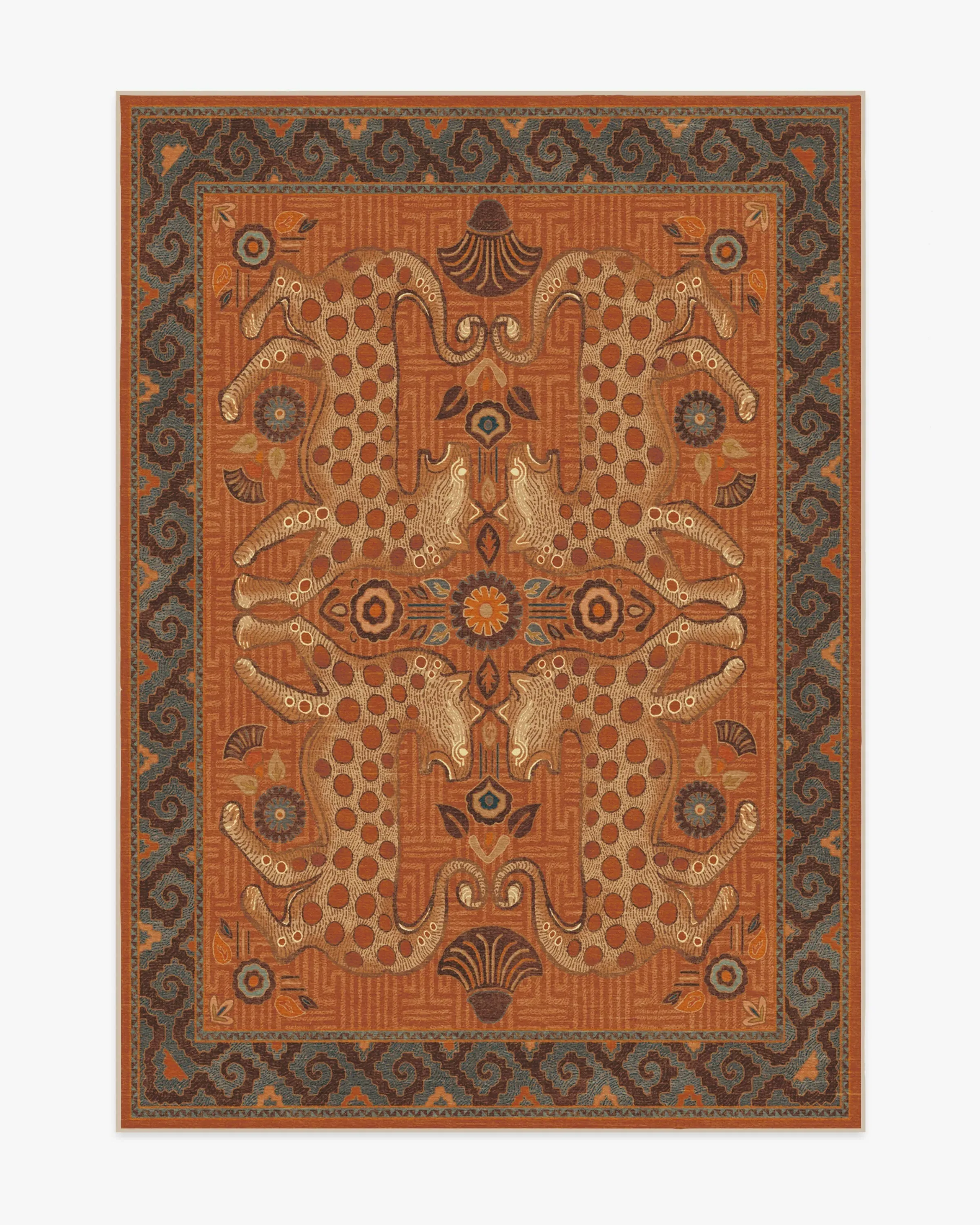 Machine Washable Area Rug - Terracotta