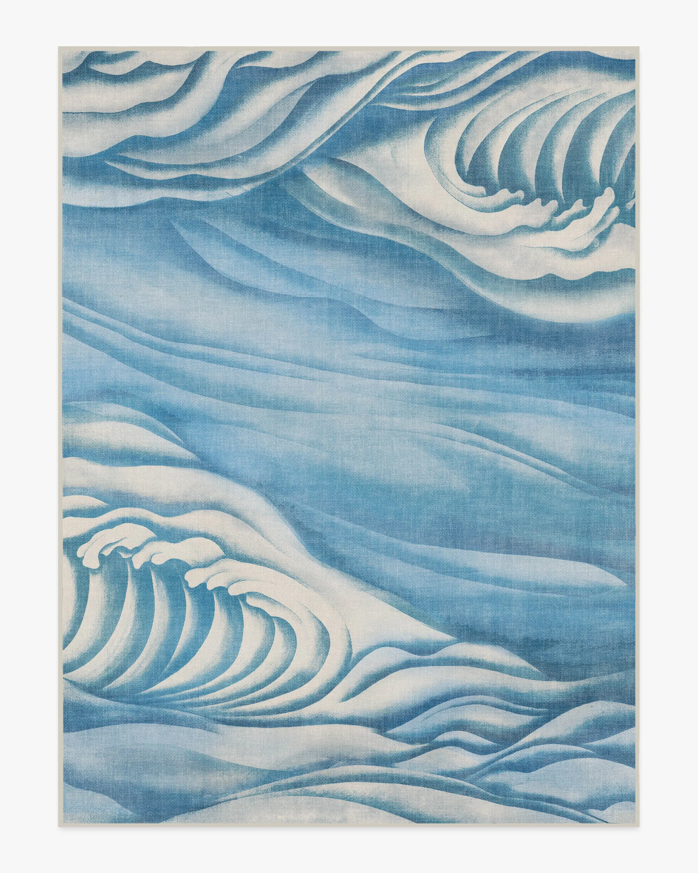 Machine Washable Area Rug Waves - Blue