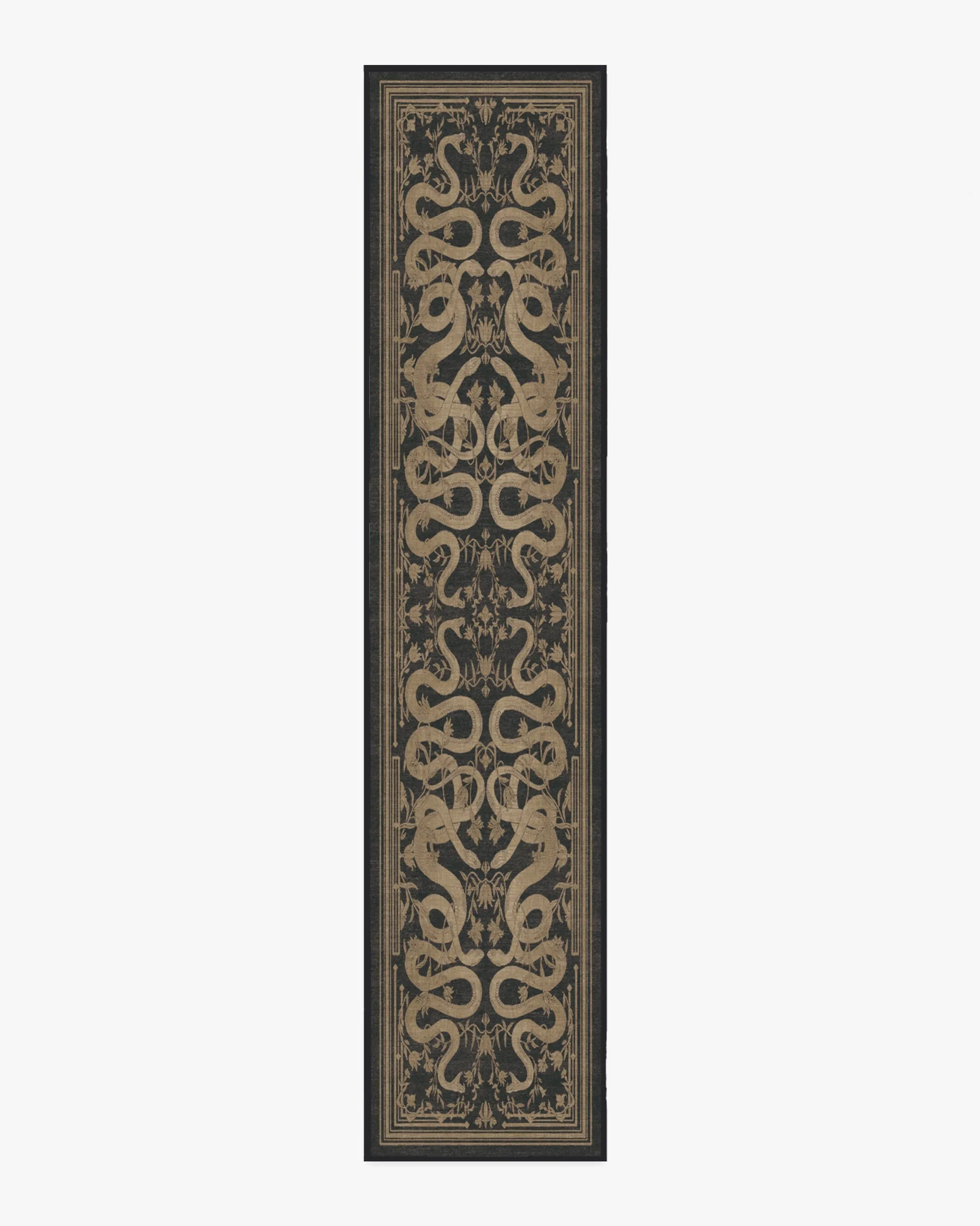 Machine Washable Runner Rug - Black, Flatwoven