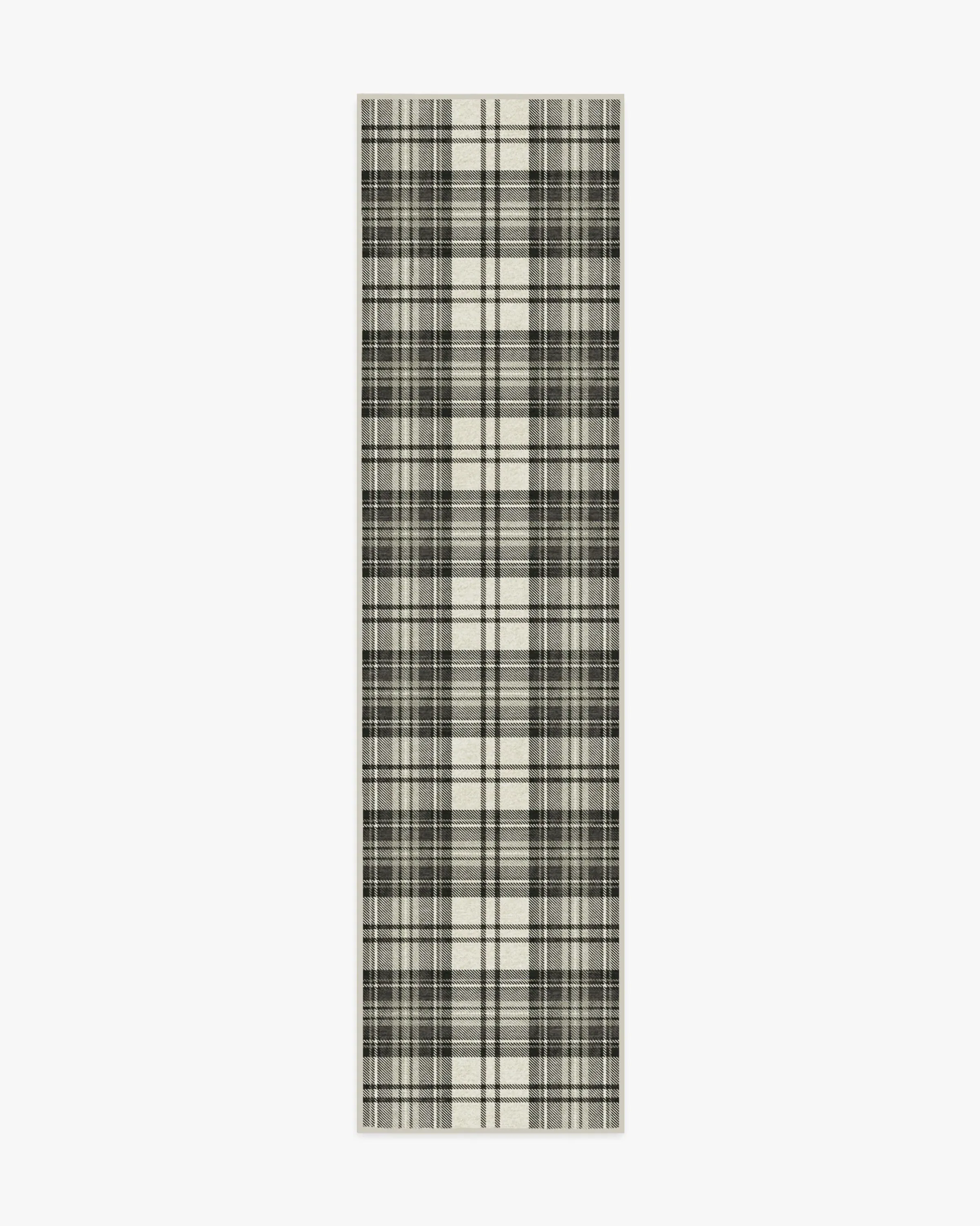 Machine Washable Runner Rug - Black & Ivory