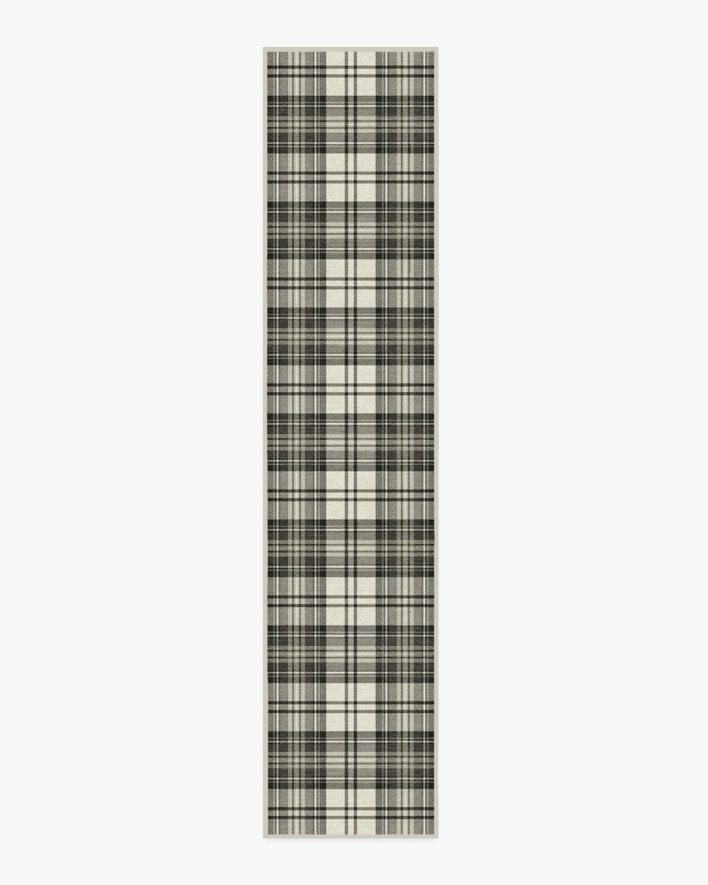 Machine Washable Runner Rug - Black & Ivory