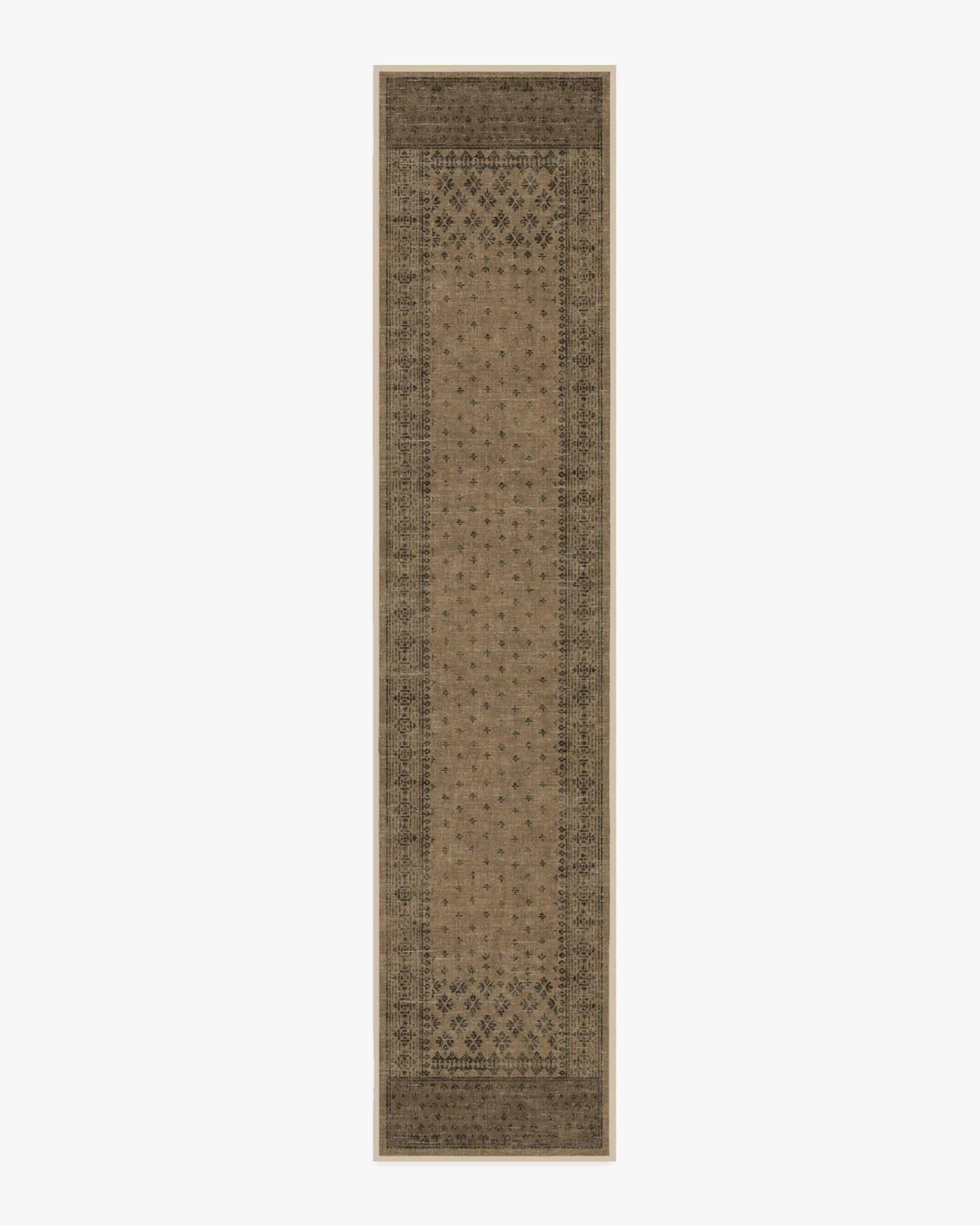 Machine Washable Runner Rug - Black & Tan