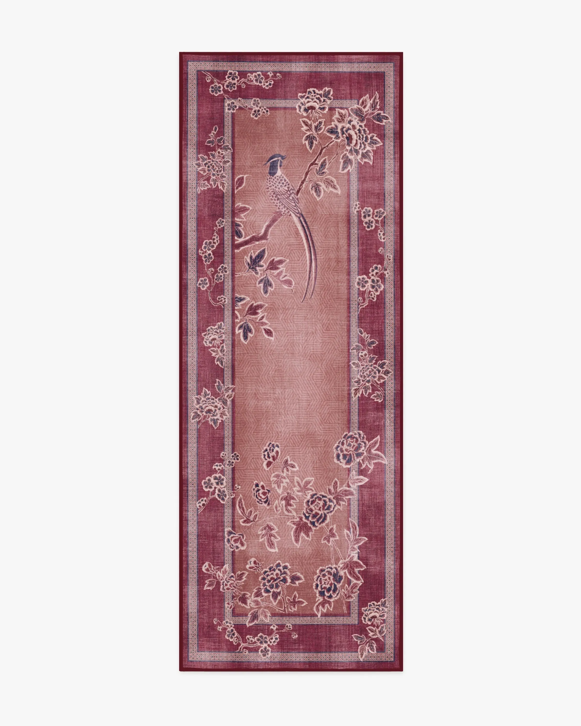 Machine Washable Runner Rug - Burgundy