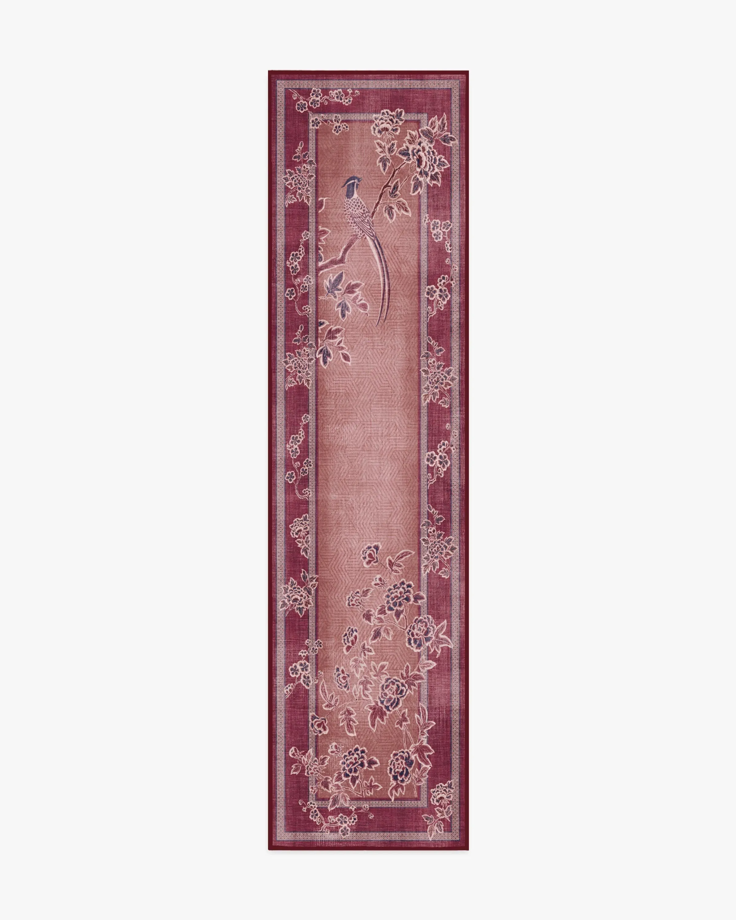 Machine Washable Runner Rug - Burgundy