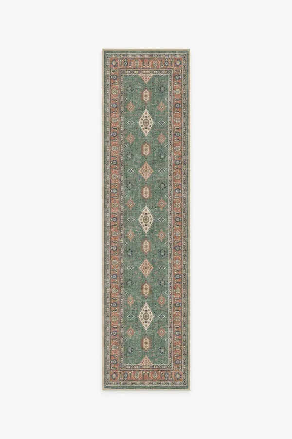 Machine Washable Runner Rug - Copper Sage