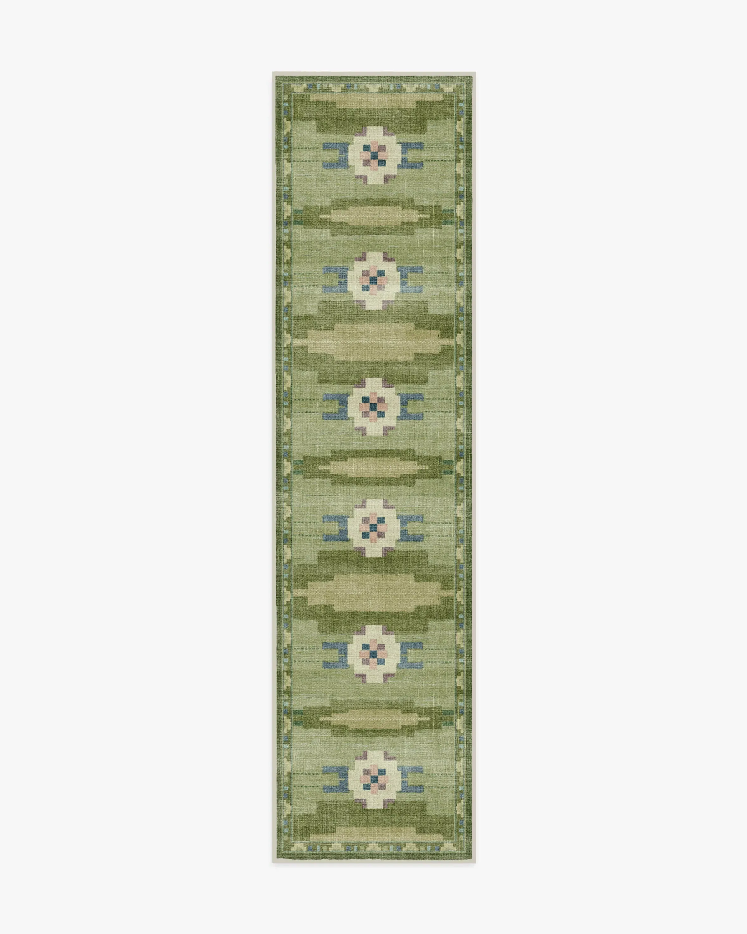 Machine Washable Runner Rug - Green