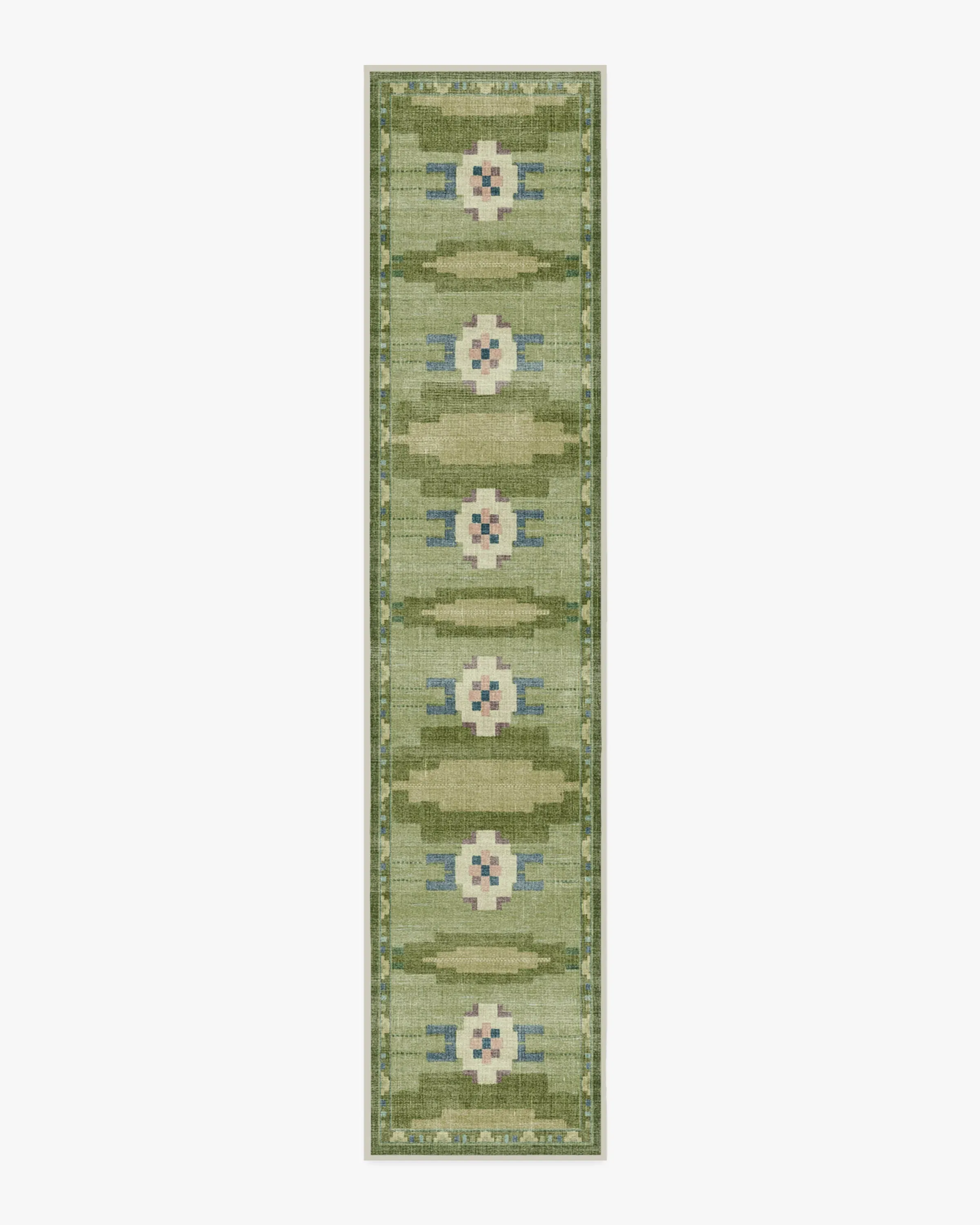 Machine Washable Runner Rug - Green
