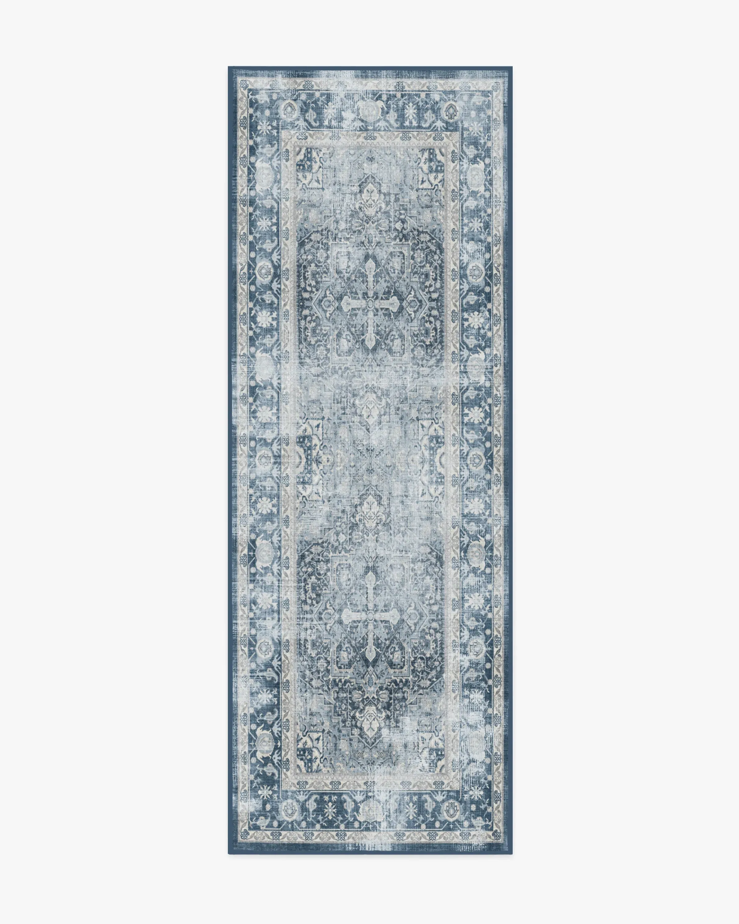 Machine Washable Runner Rug - Navy Blue