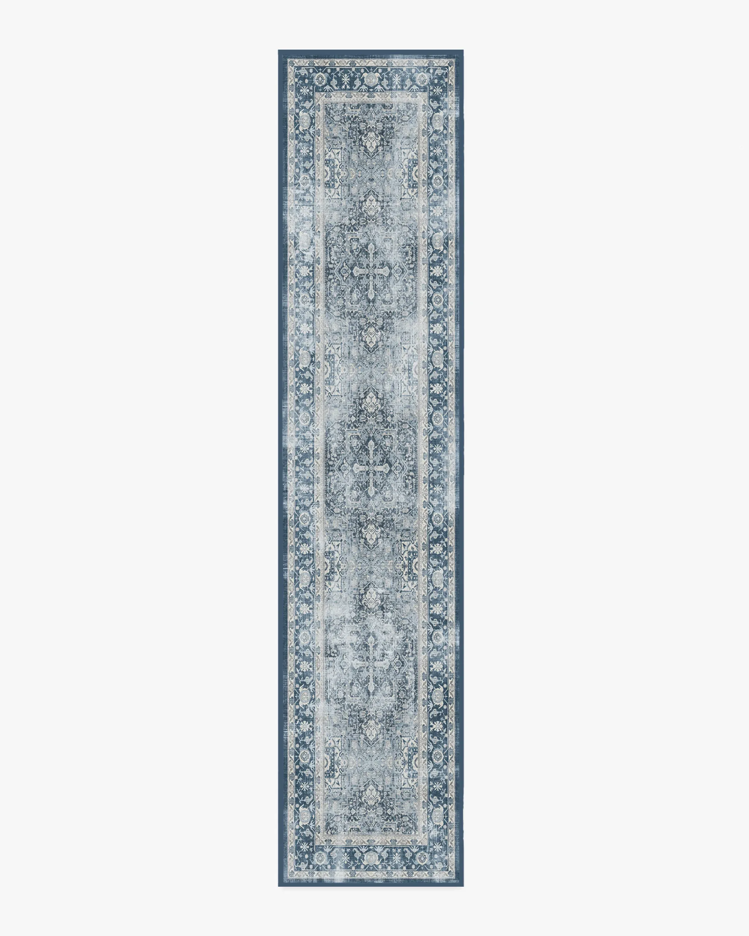 Machine Washable Runner Rug - Navy Blue