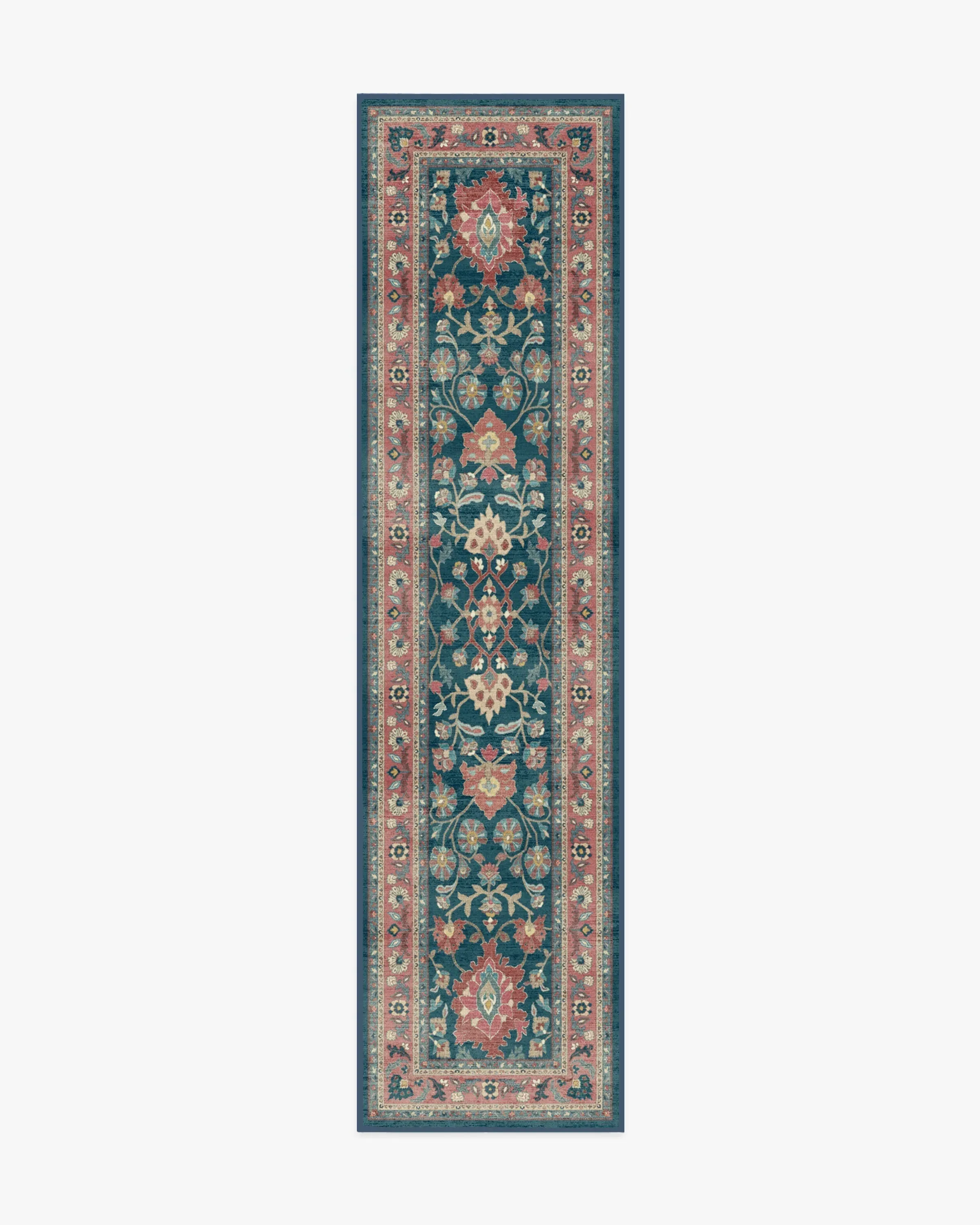 Machine Washable Runner Rug - Navy, Cayenne