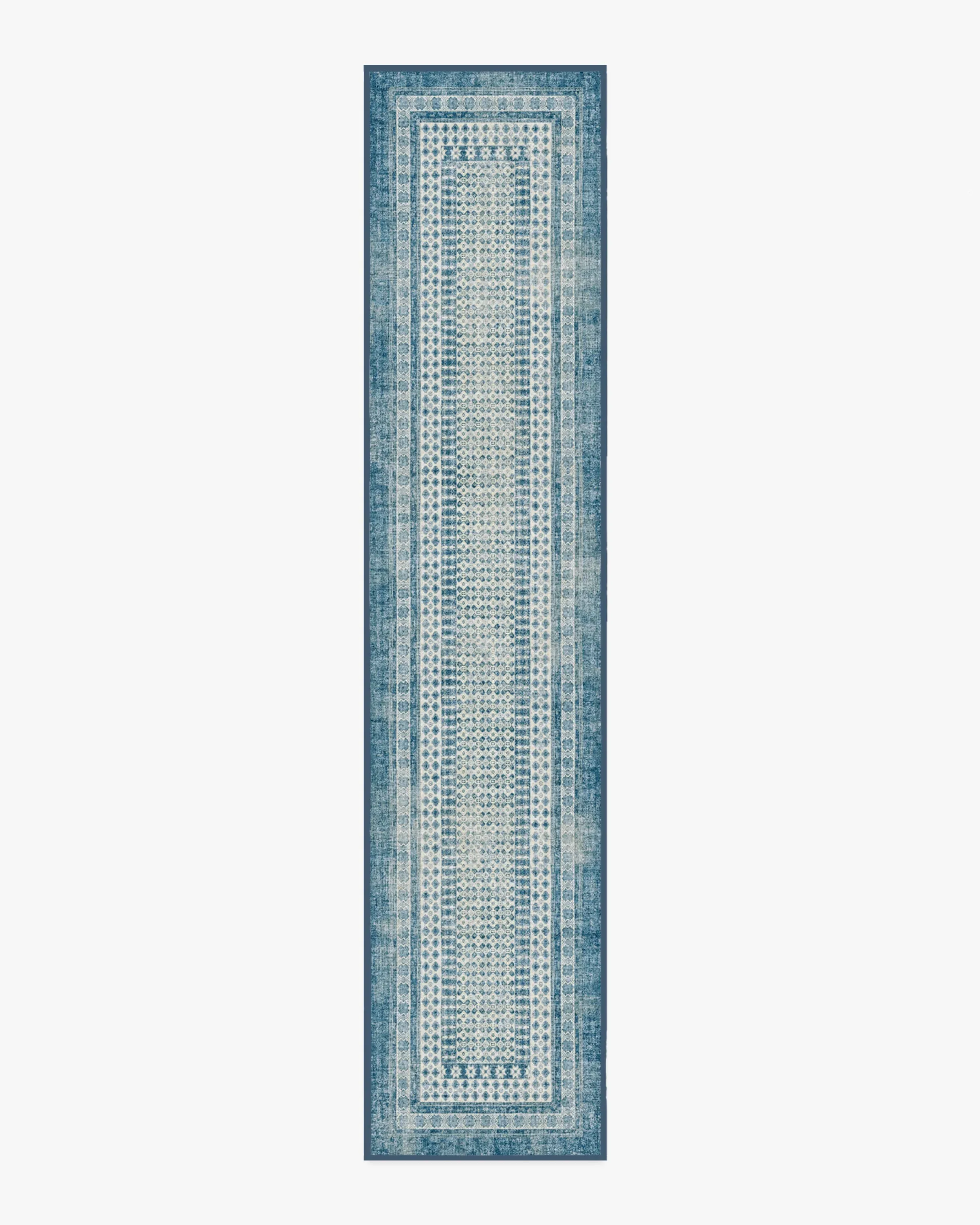 Machine Washable Runner Rug - Ocean Blue