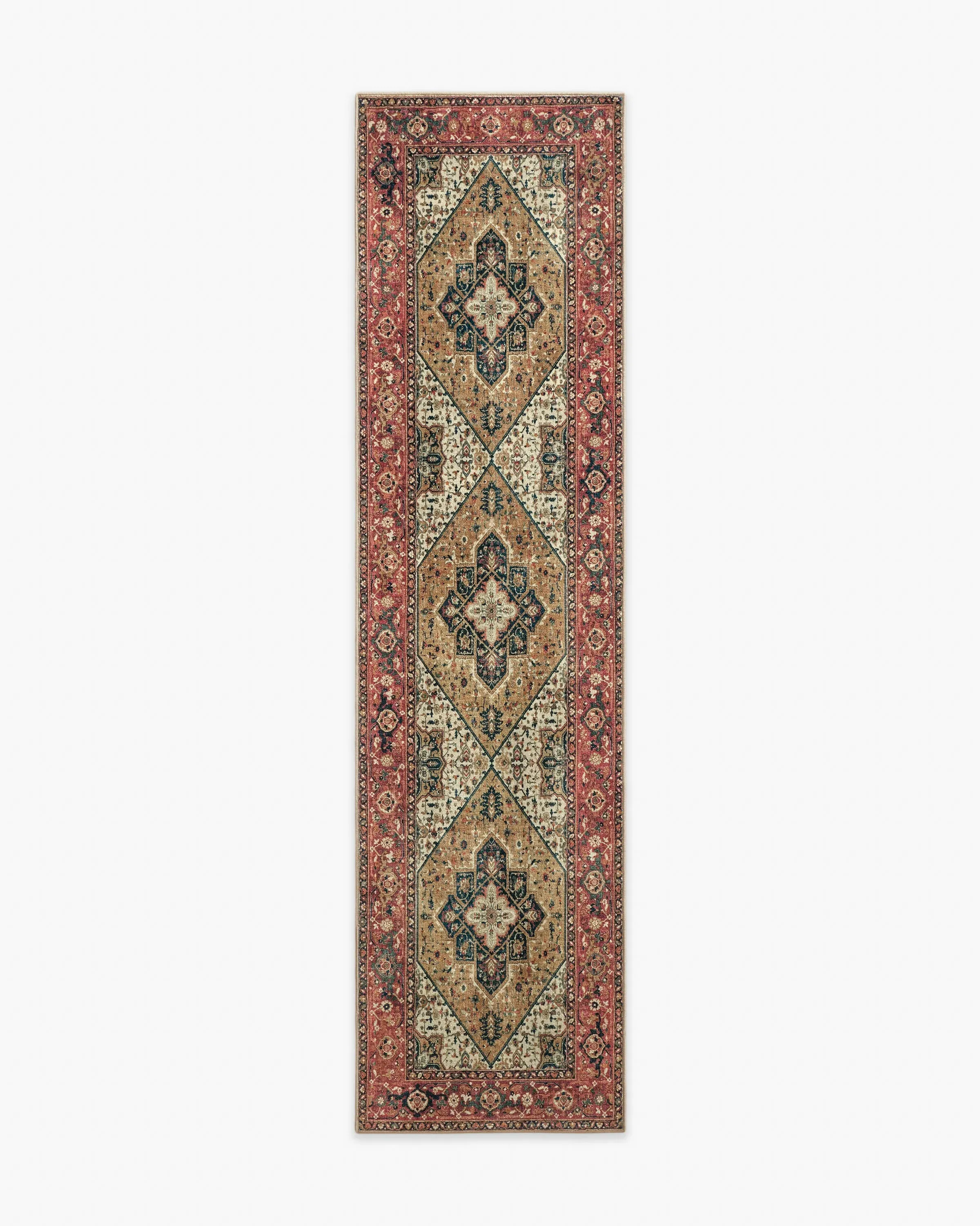 Machine Washable Runner Rug - Red