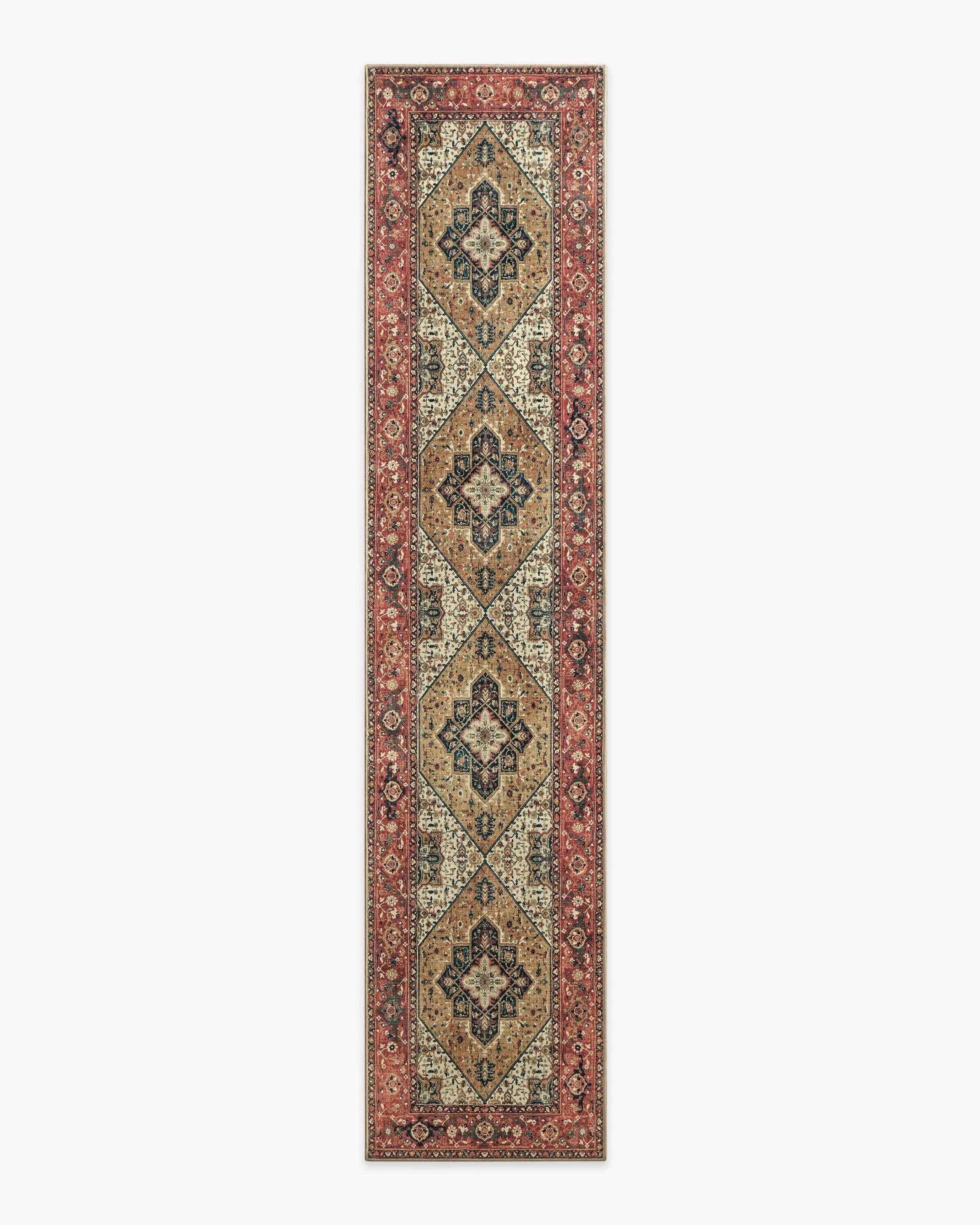 Machine Washable Runner Rug - Red