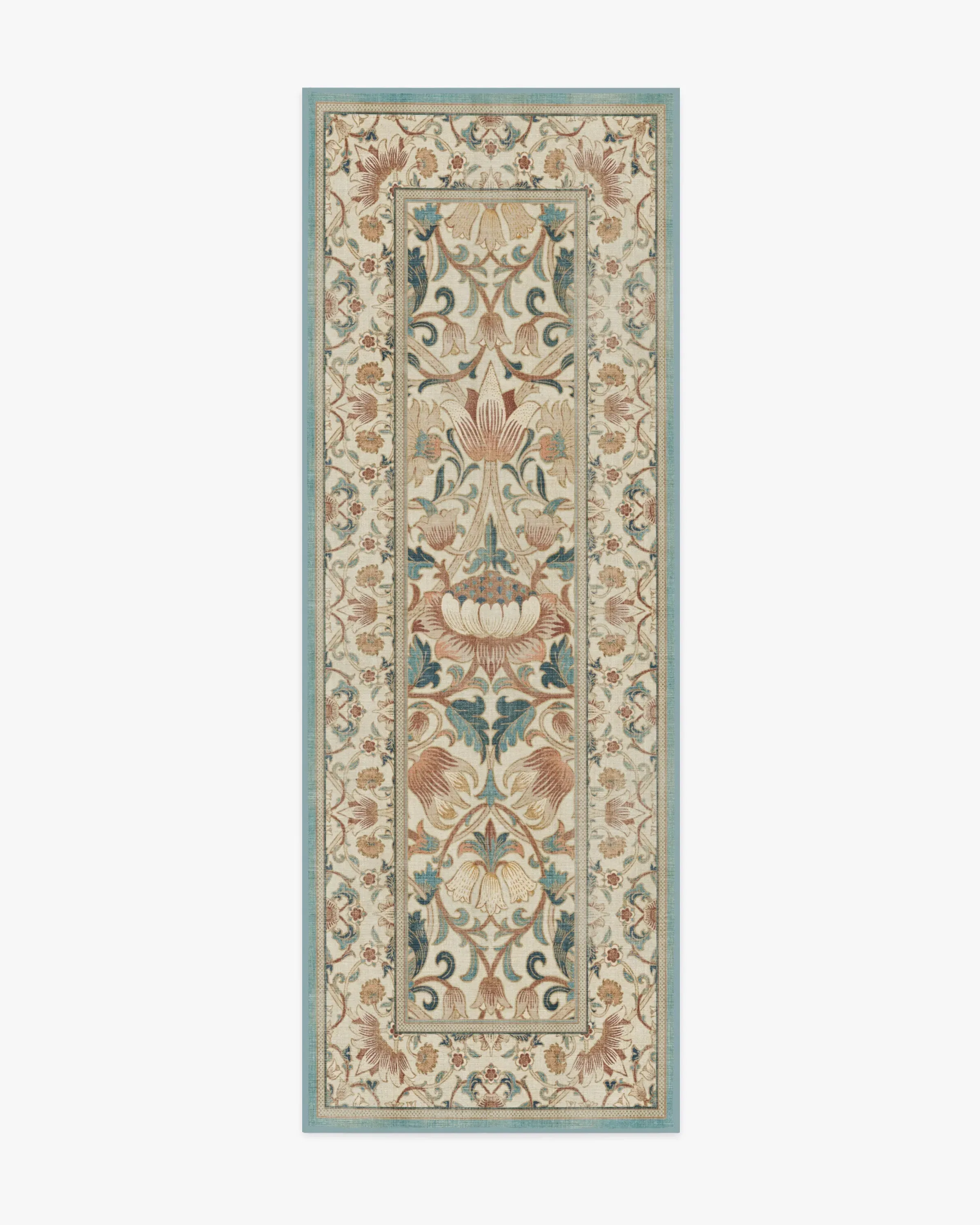 Machine Washable Runner Rug - Rose & Teal