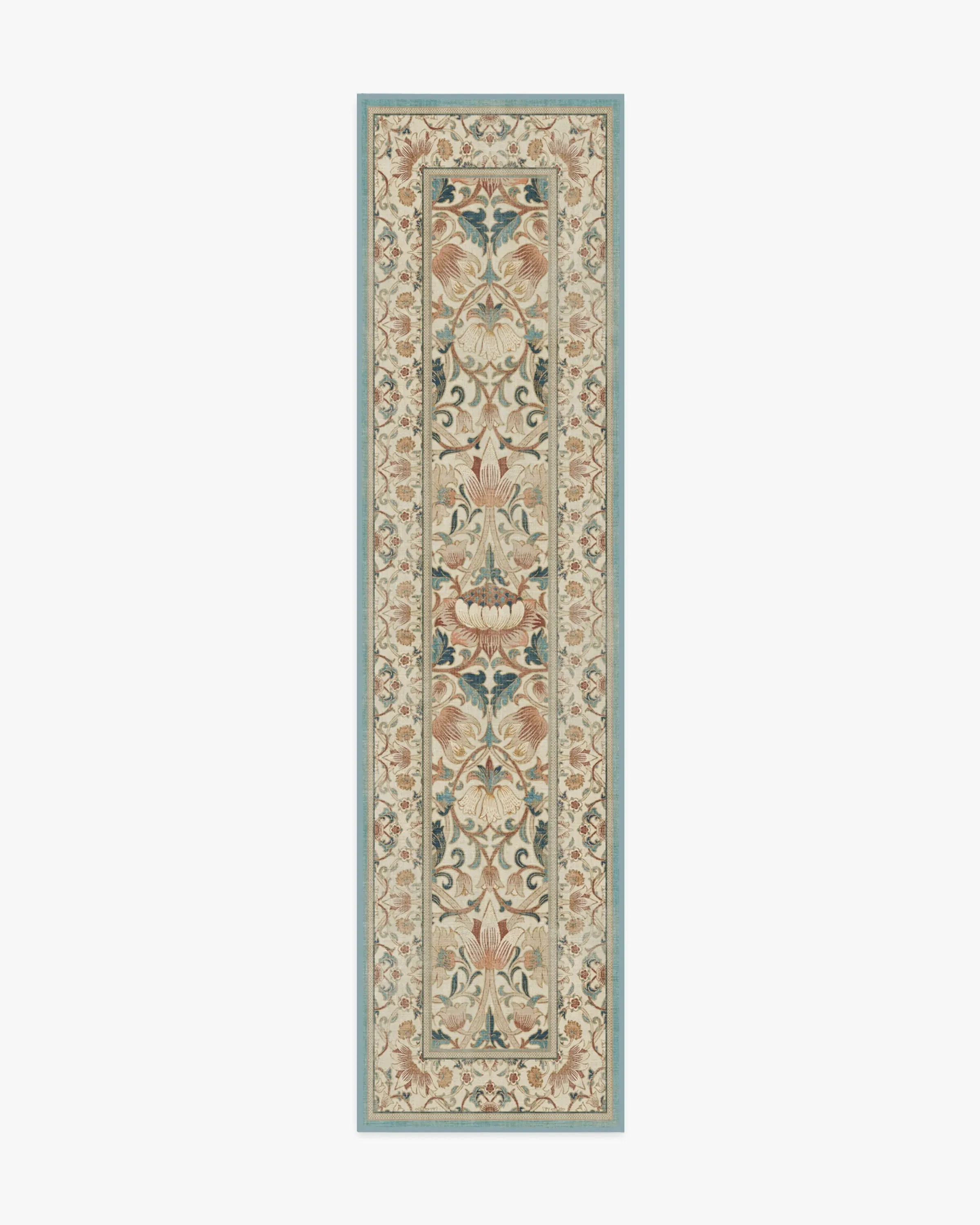 Machine Washable Runner Rug - Rose & Teal