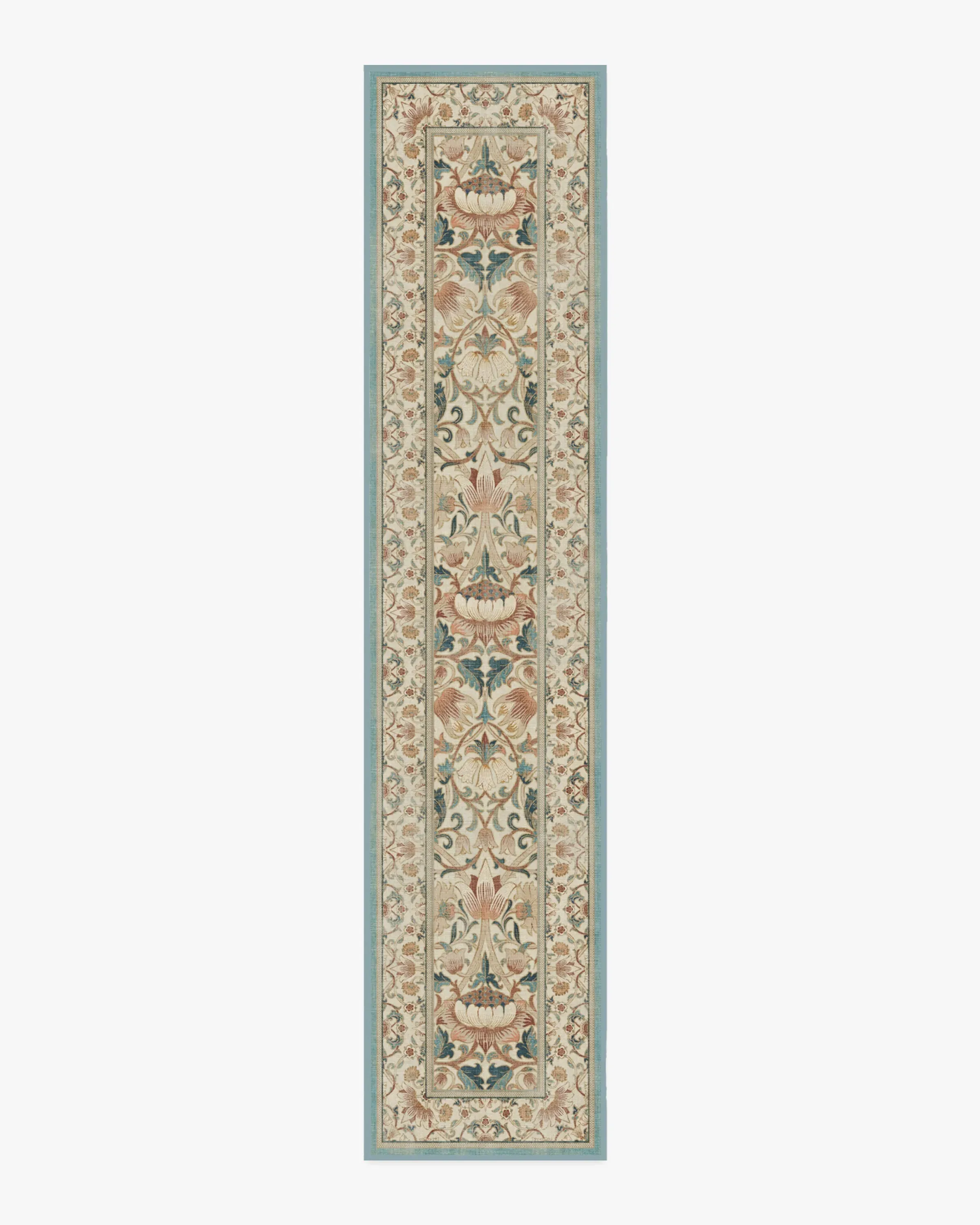 Machine Washable Runner Rug - Rose & Teal