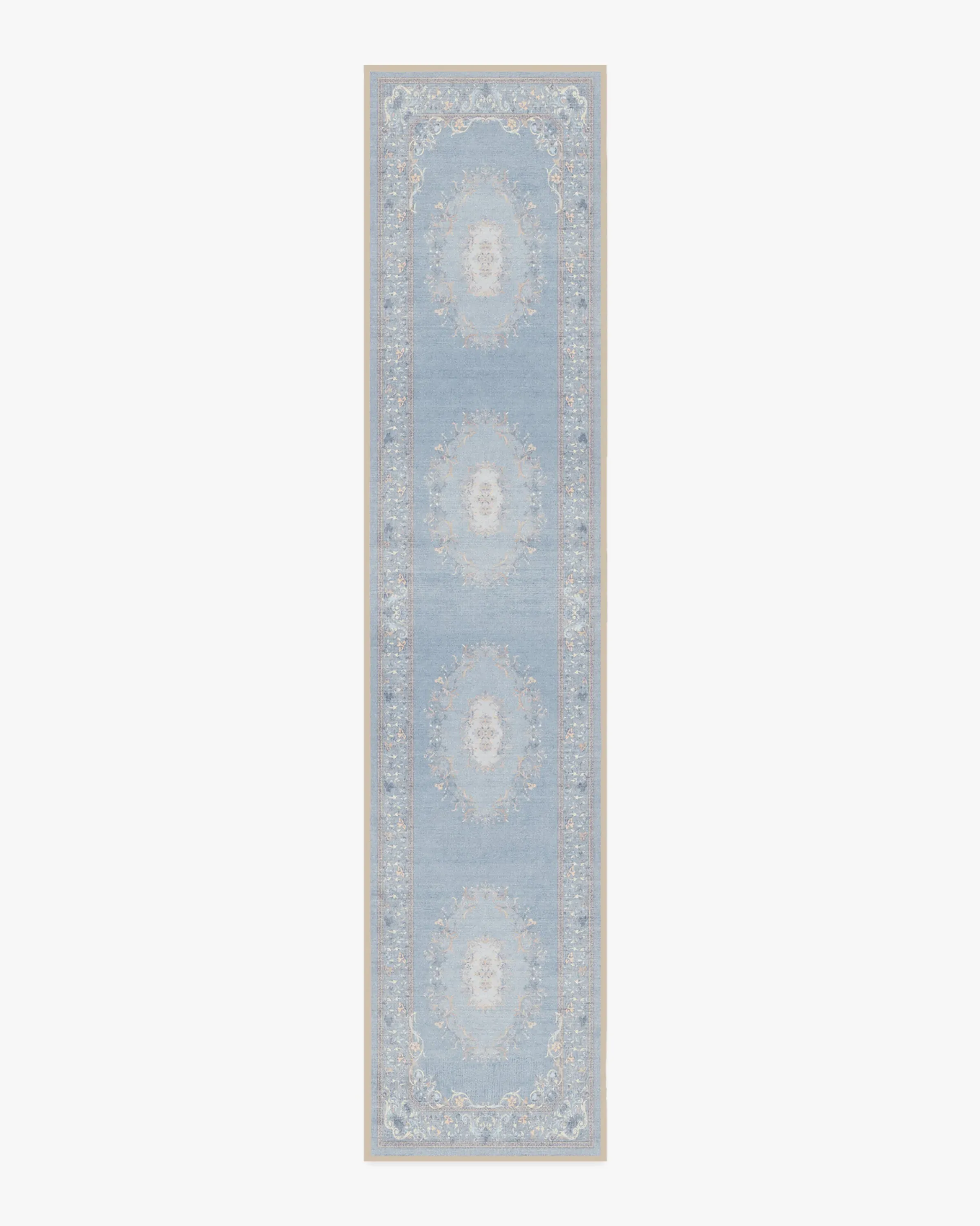 Machine Washable Runner Rug - Soft Blue