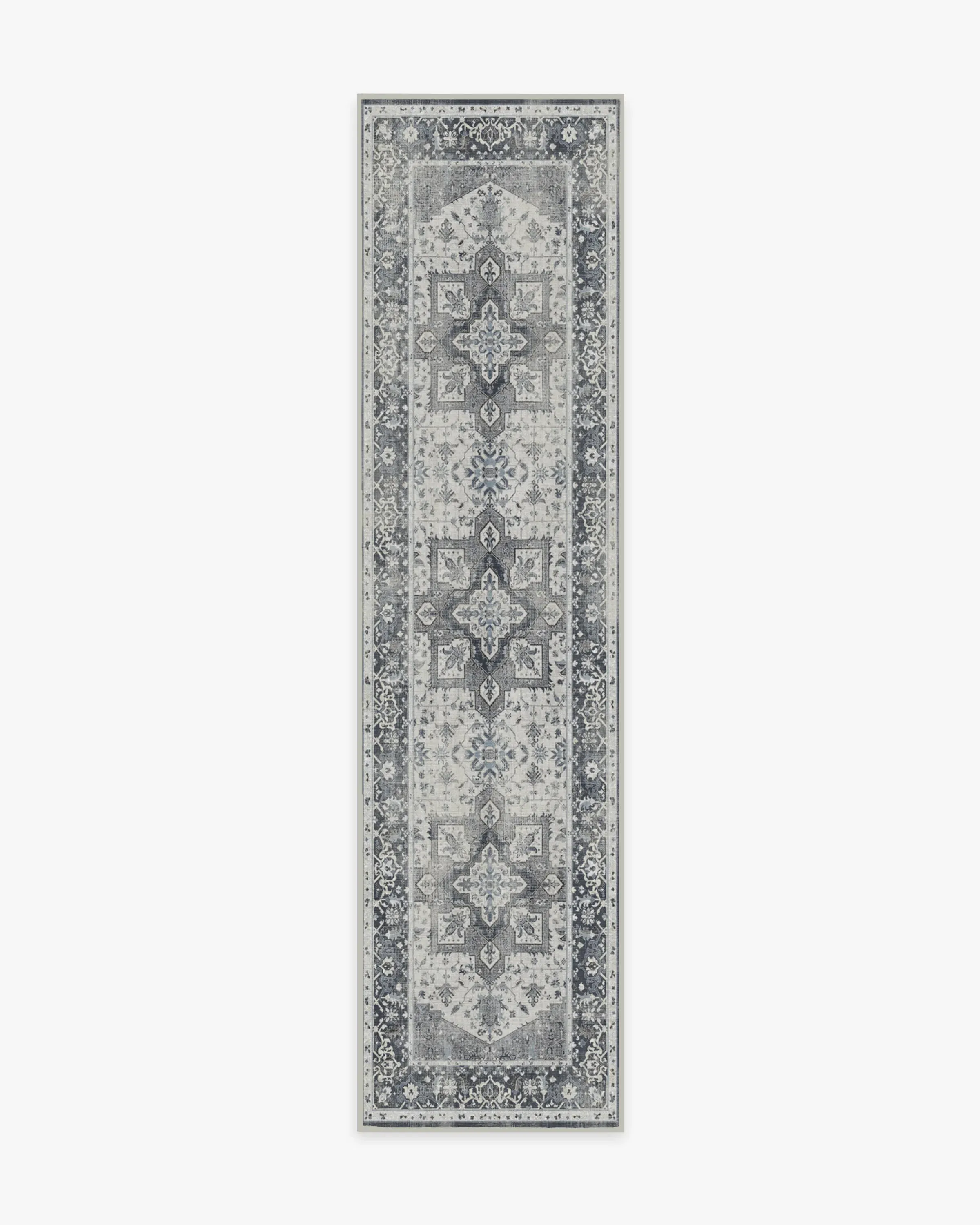 Machine Washable Runner Rug - Stone Blue