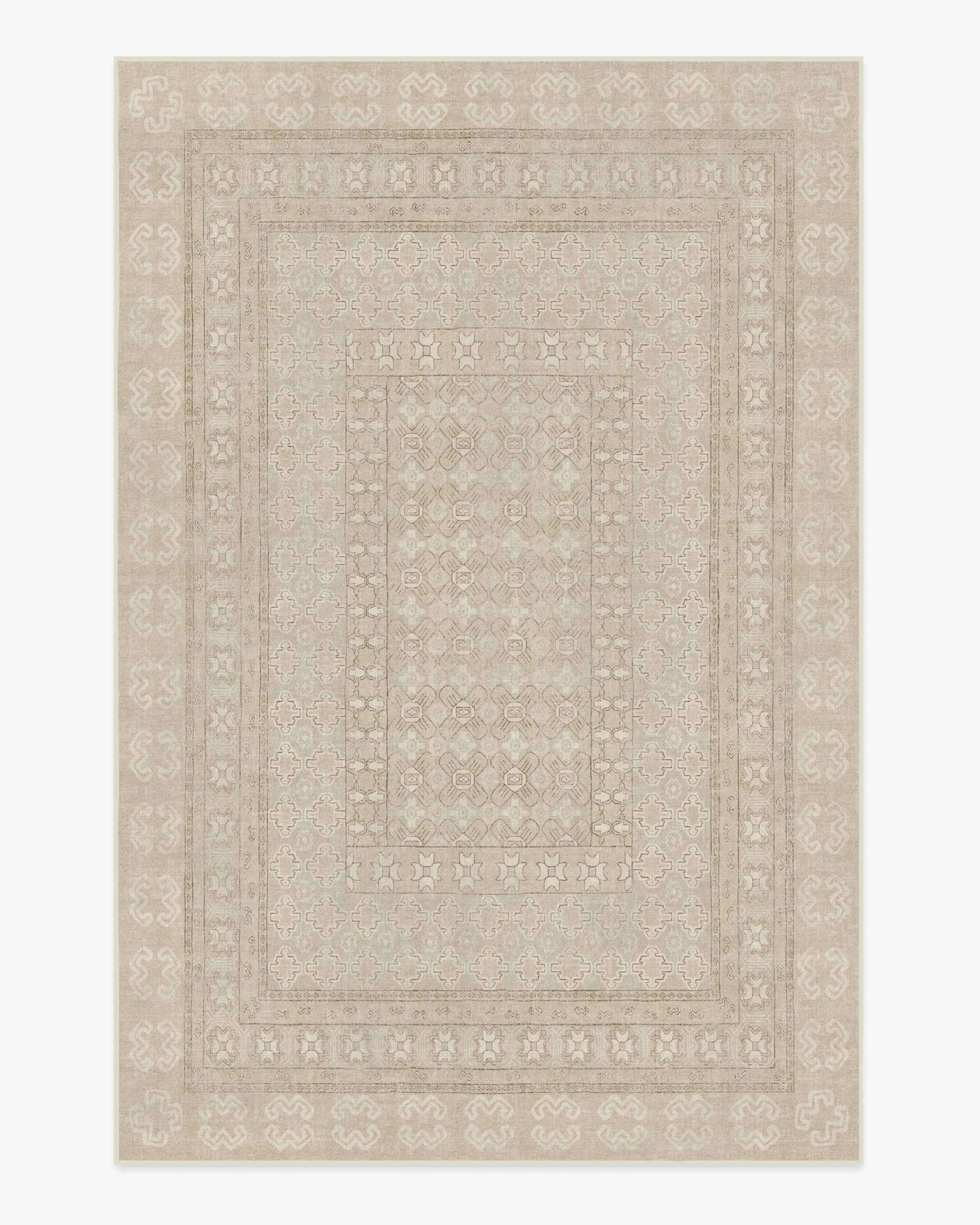 Medium Area Rug Machine Washable - Beige, Ivory