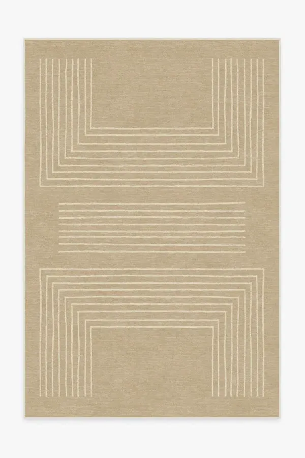 Medium Area Rug Machine Washable - Beige