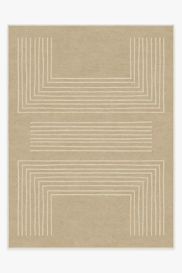 Medium Area Rug Machine Washable - Beige