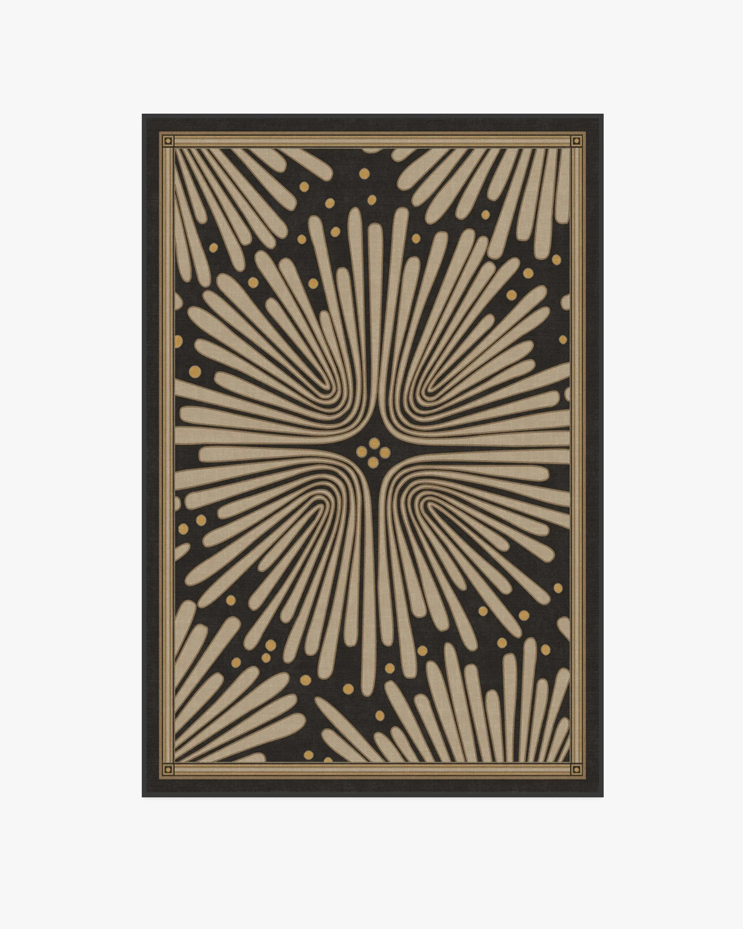 Medium Area Rug Machine Washable - Black