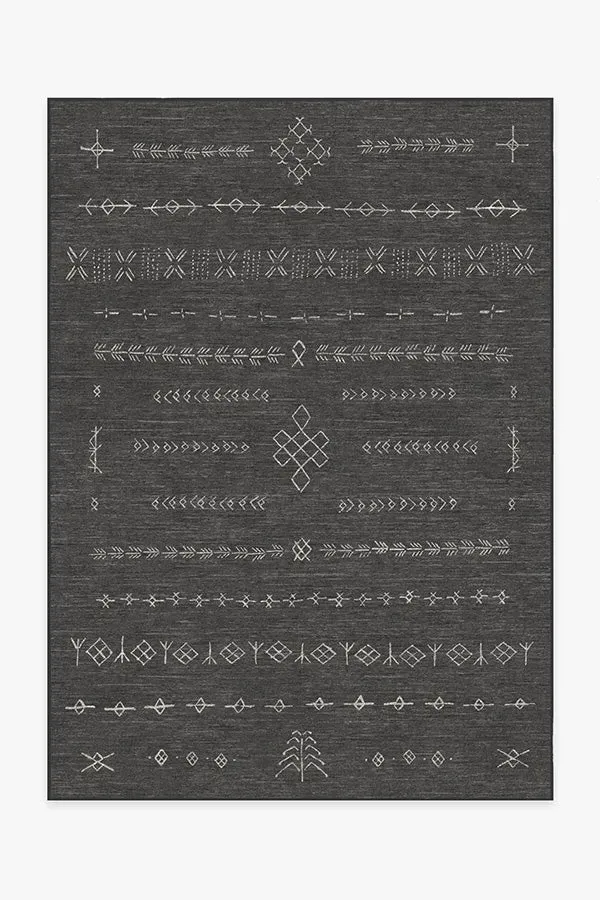 Medium Area Rug Machine Washable - Black