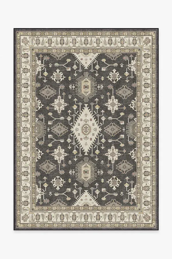 Medium Area Rug Machine Washable - Black