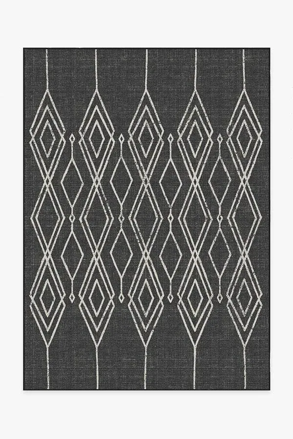 Medium Area Rug Machine Washable - Black