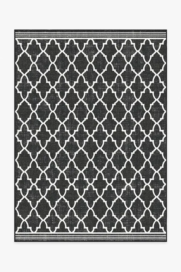 Medium Area Rug Machine Washable - Black