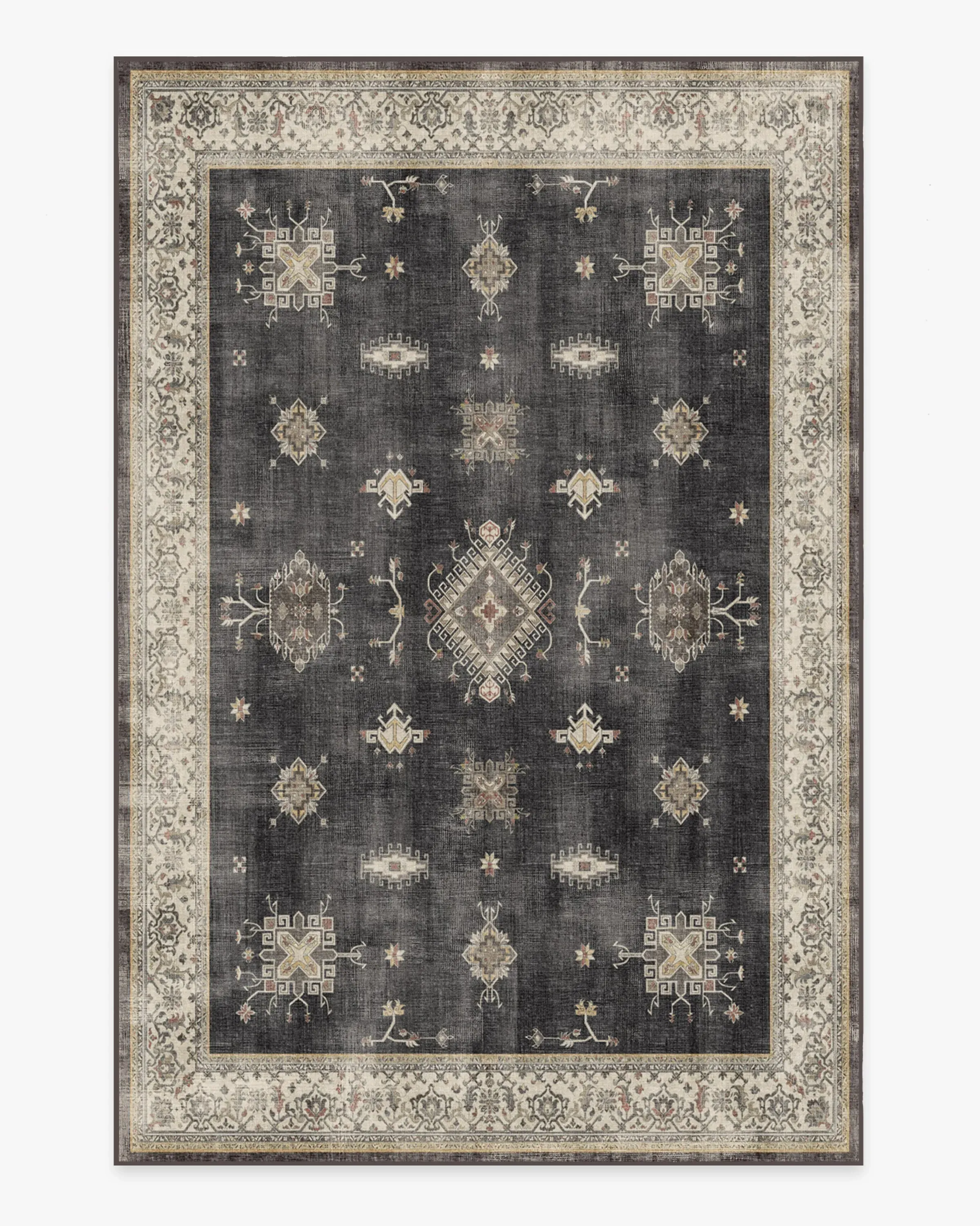 Medium Area Rug Machine Washable - Black