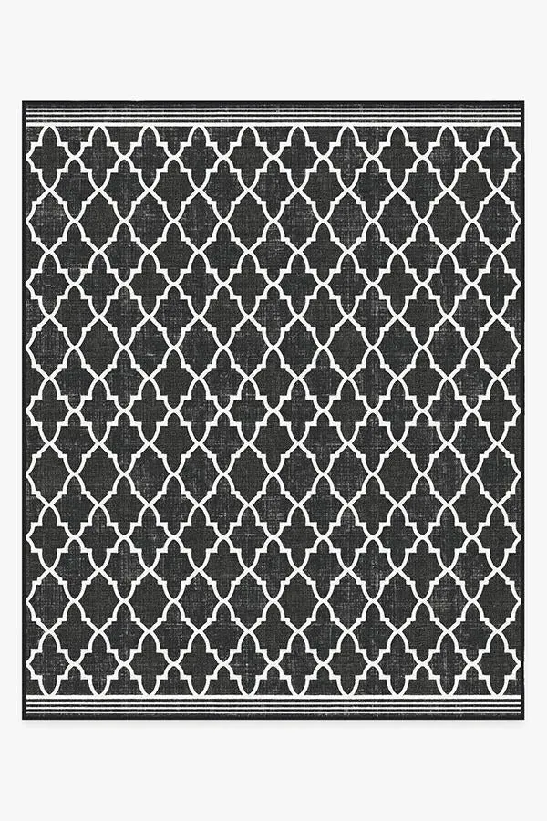 Medium Area Rug Machine Washable - Black