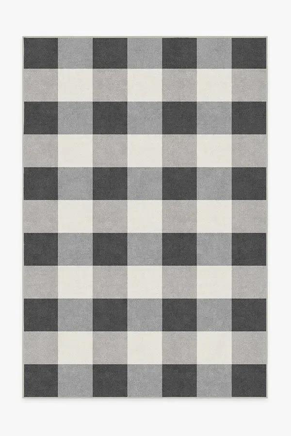 Medium Area Rug Machine Washable - Black, Chenille