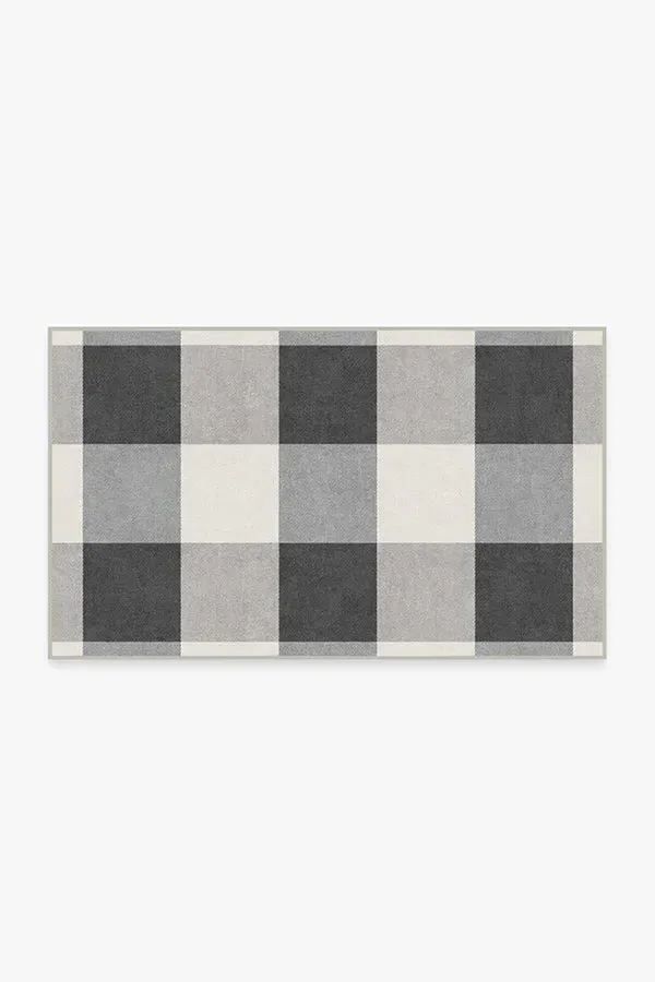 Medium Area Rug Machine Washable - Black, Chenille