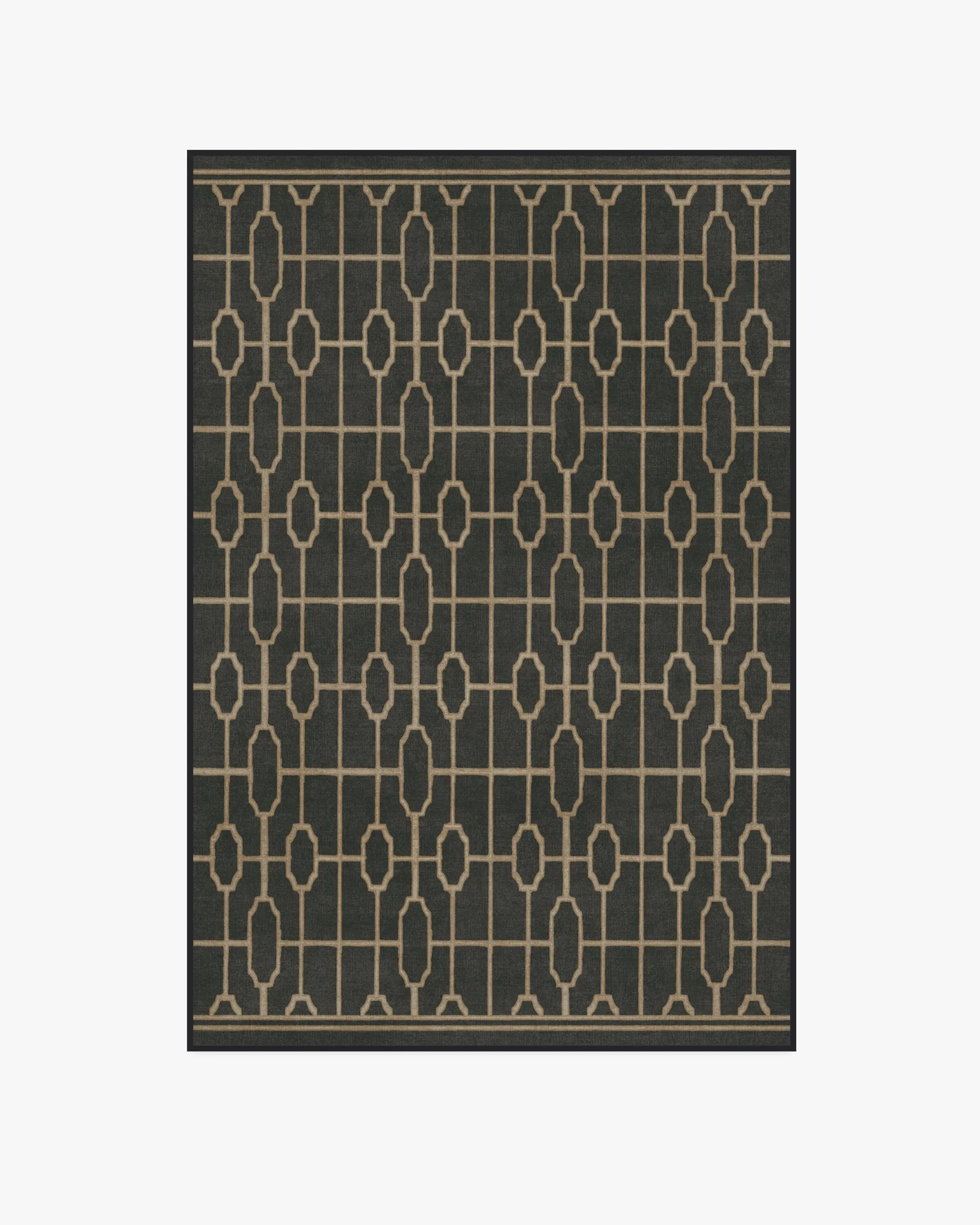 Medium Area Rug Machine Washable - Black, Gold