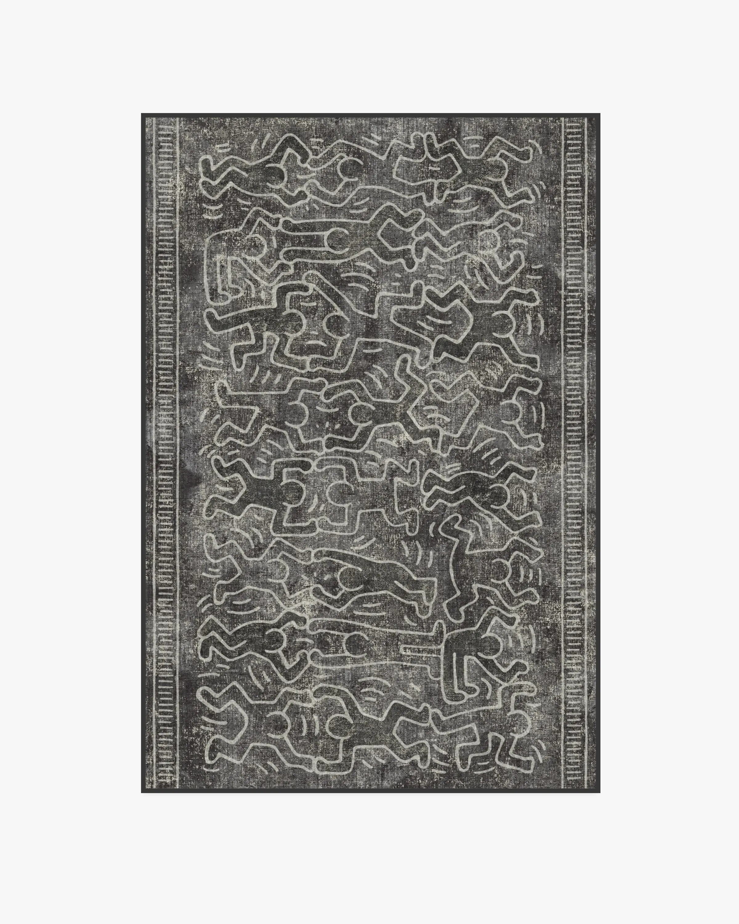 Medium Area Rug Machine Washable - Black