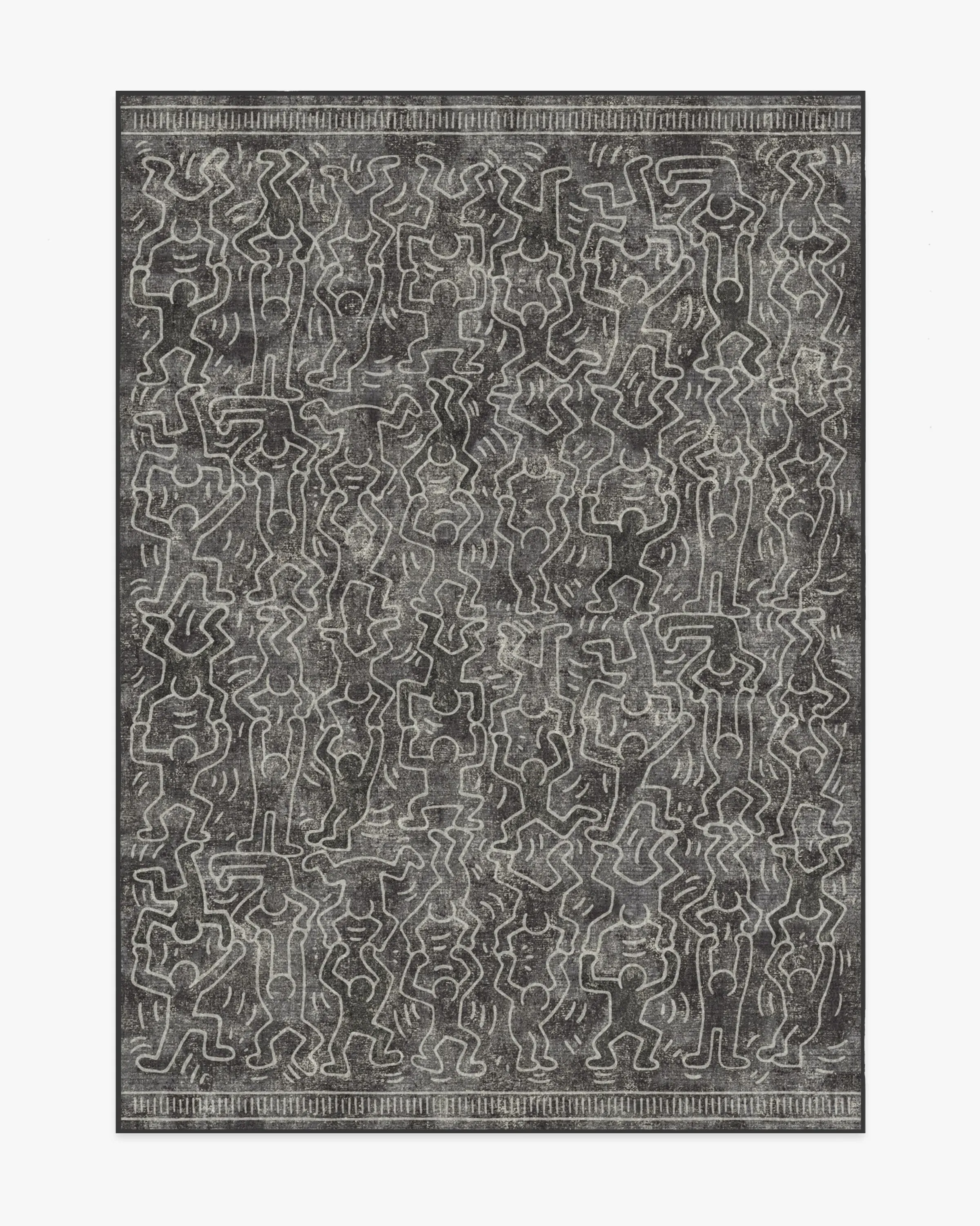Medium Area Rug Machine Washable - Black
